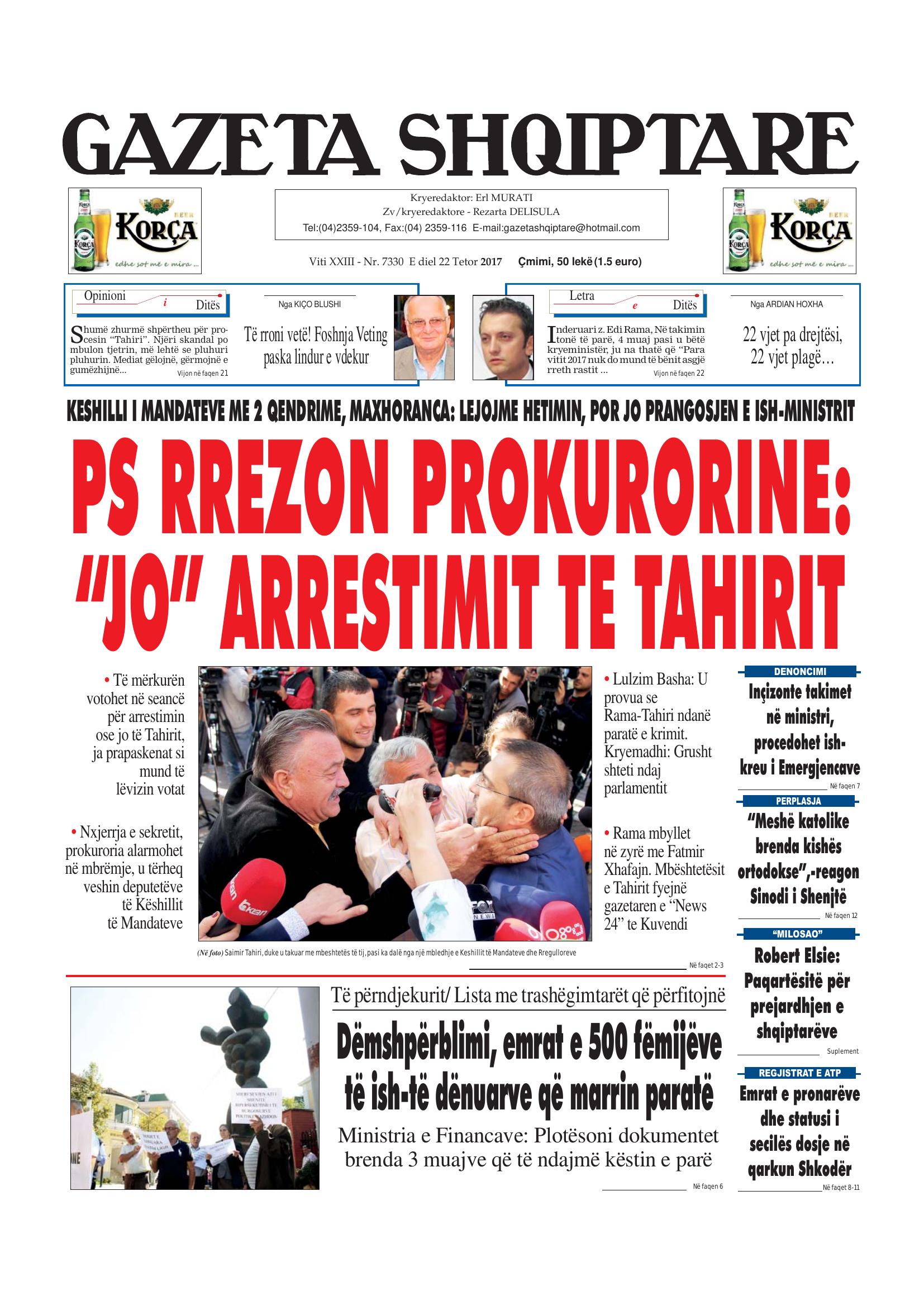 Gazeta Shqiptare 2017-10-22