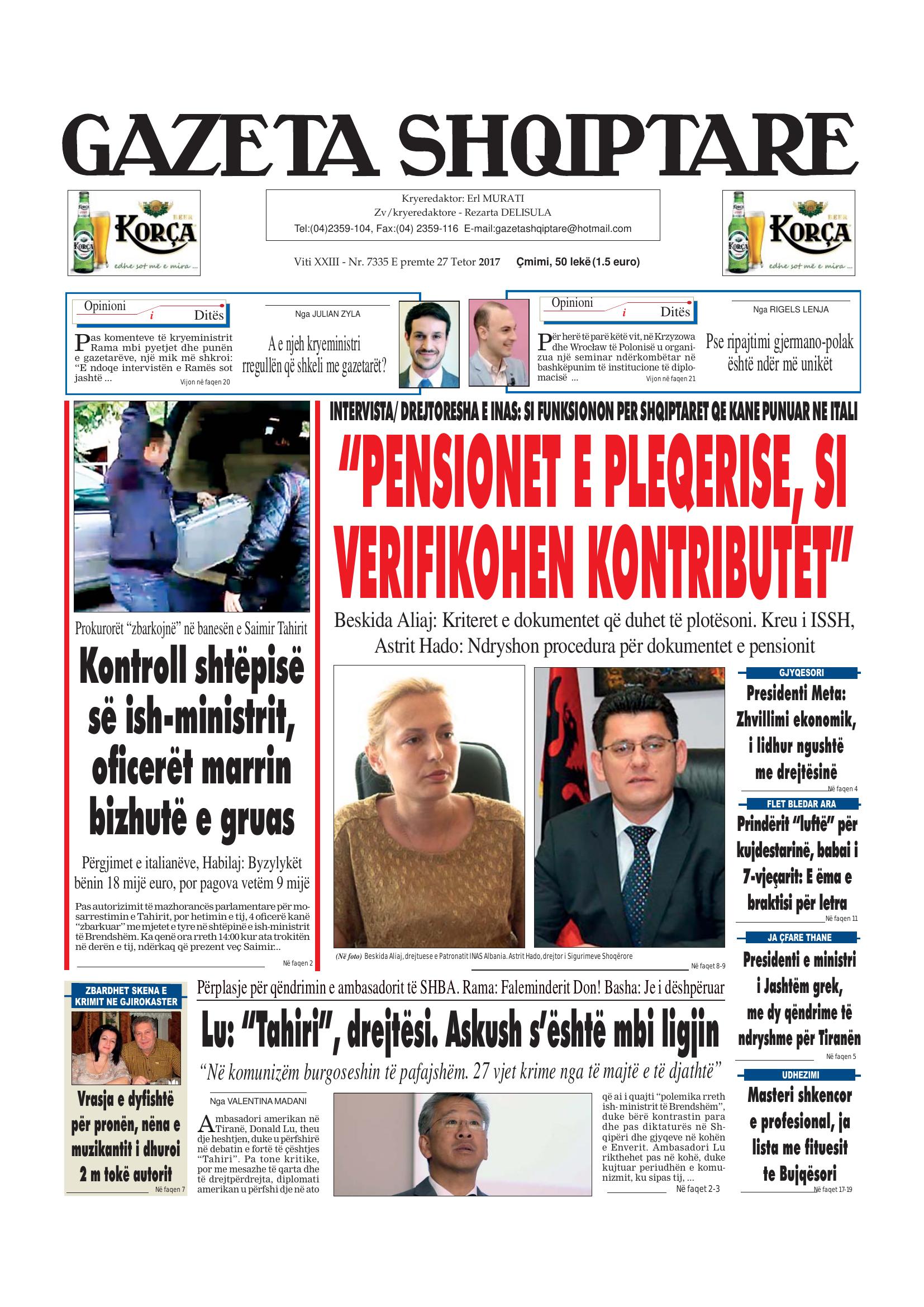Gazeta Shqiptare 2017-10-27