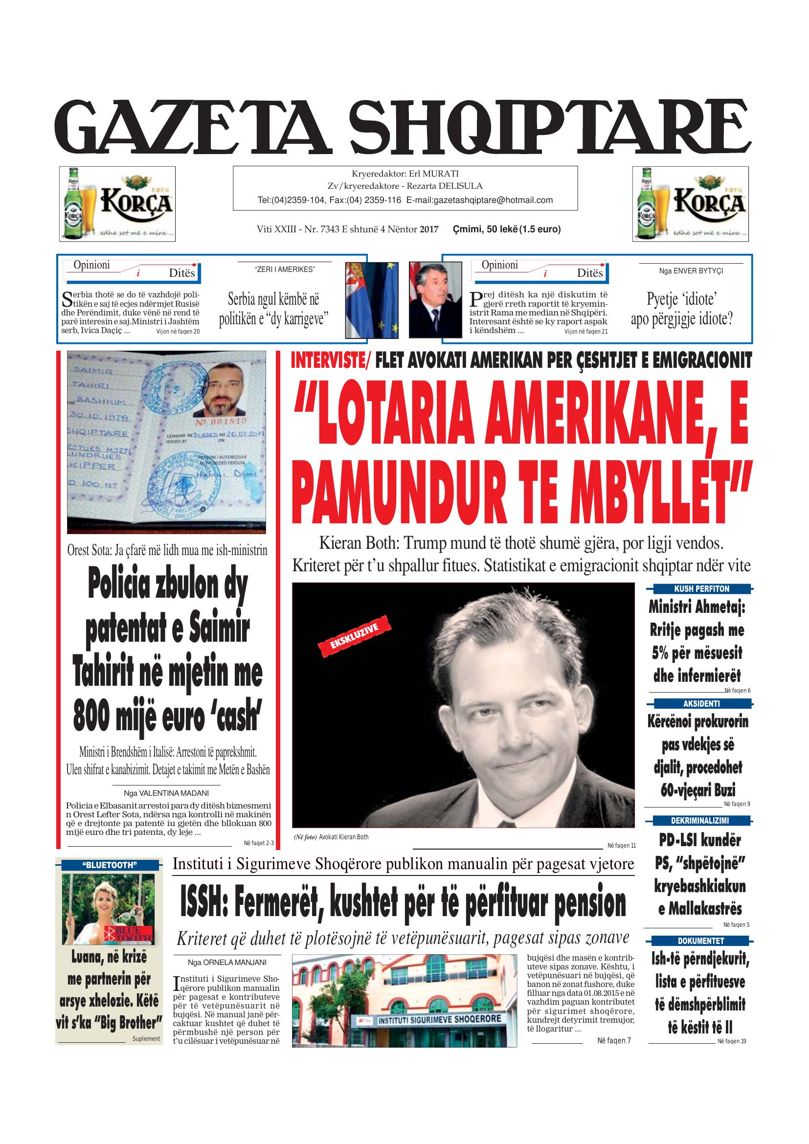 Gazeta Shqiptare 2017-11-04