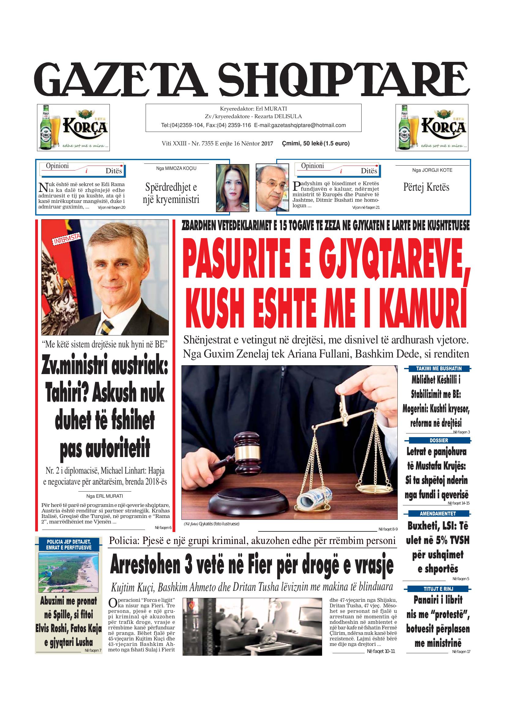Gazeta Shqiptare 2017-11-16