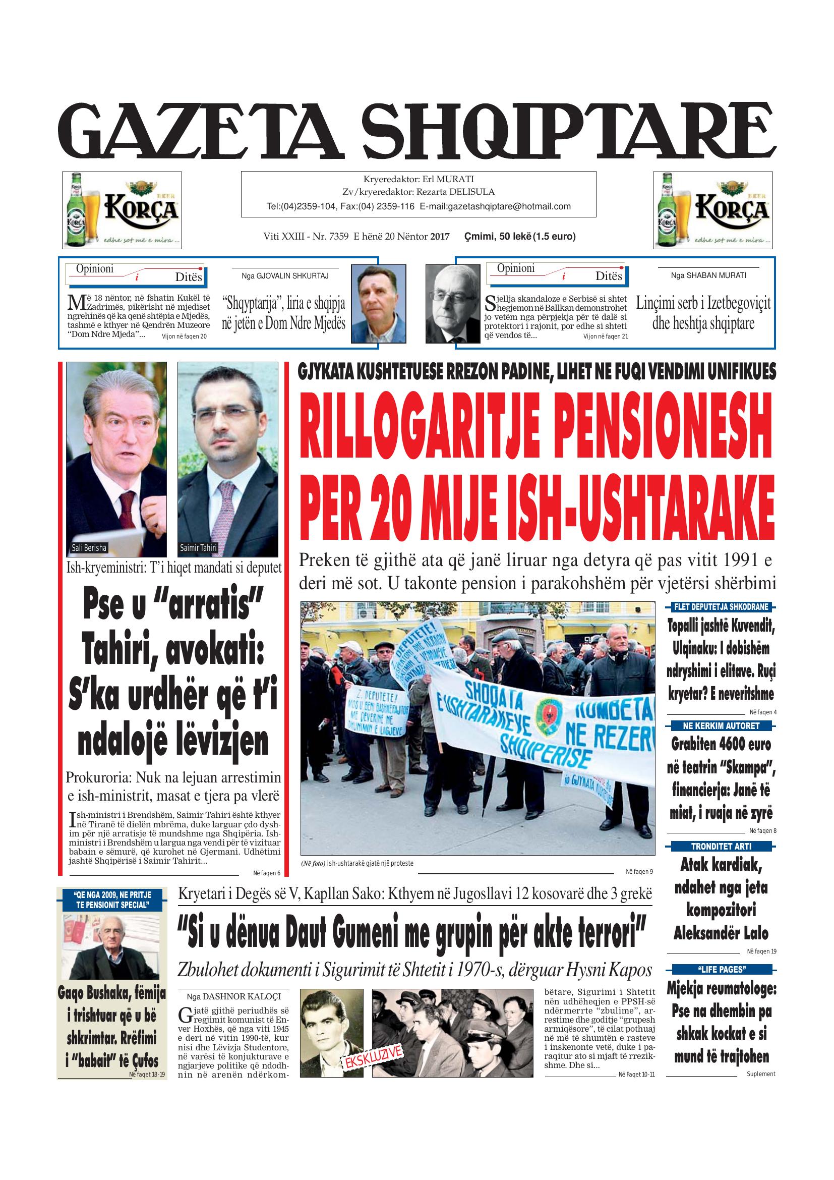 Gazeta Shqiptare 2017-11-20