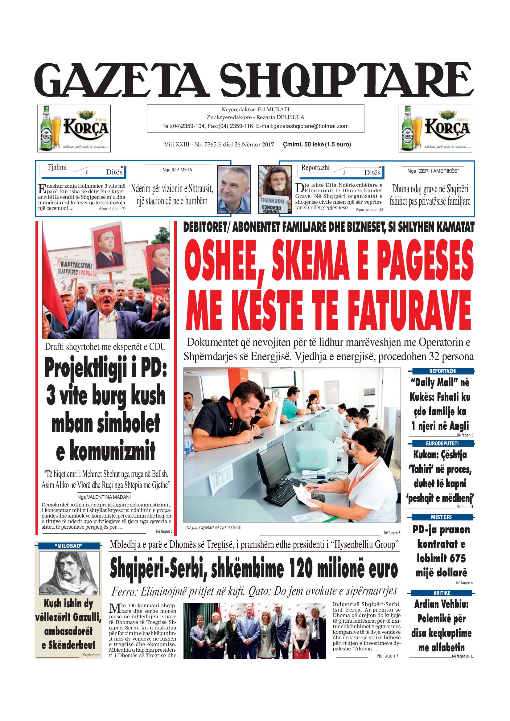 Gazeta Shqiptare 2017-11-26
