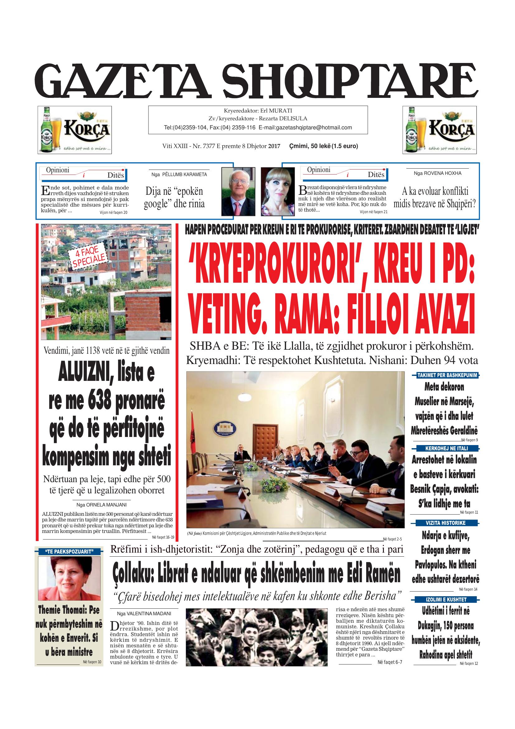 Gazeta Shqiptare 2017-12-08