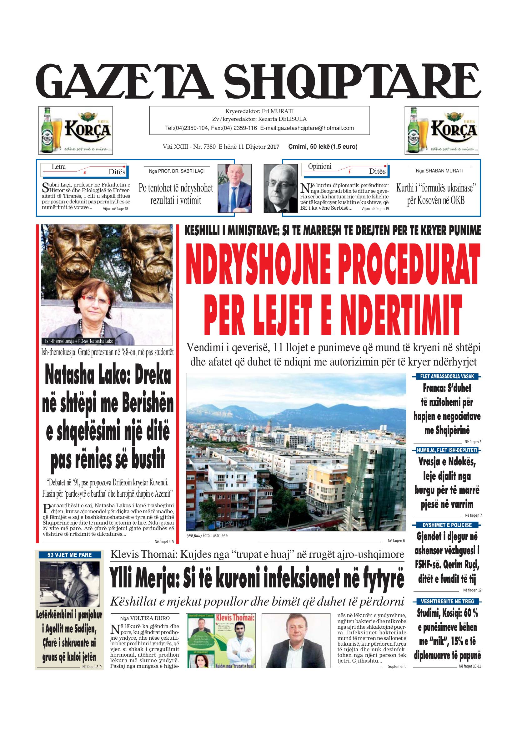 Gazeta Shqiptare 2017-12-11