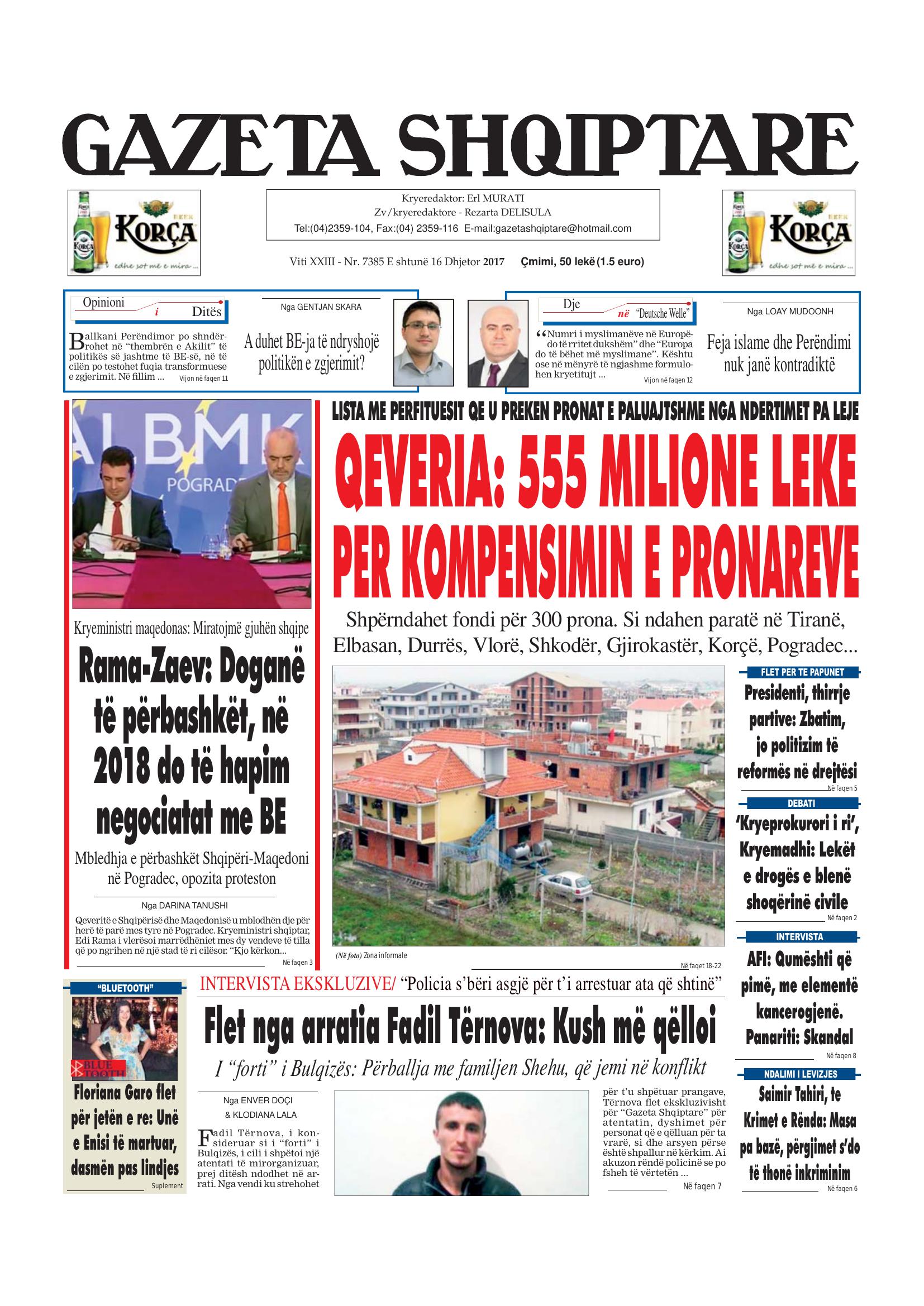 Gazeta Shqiptare 2017-12-16