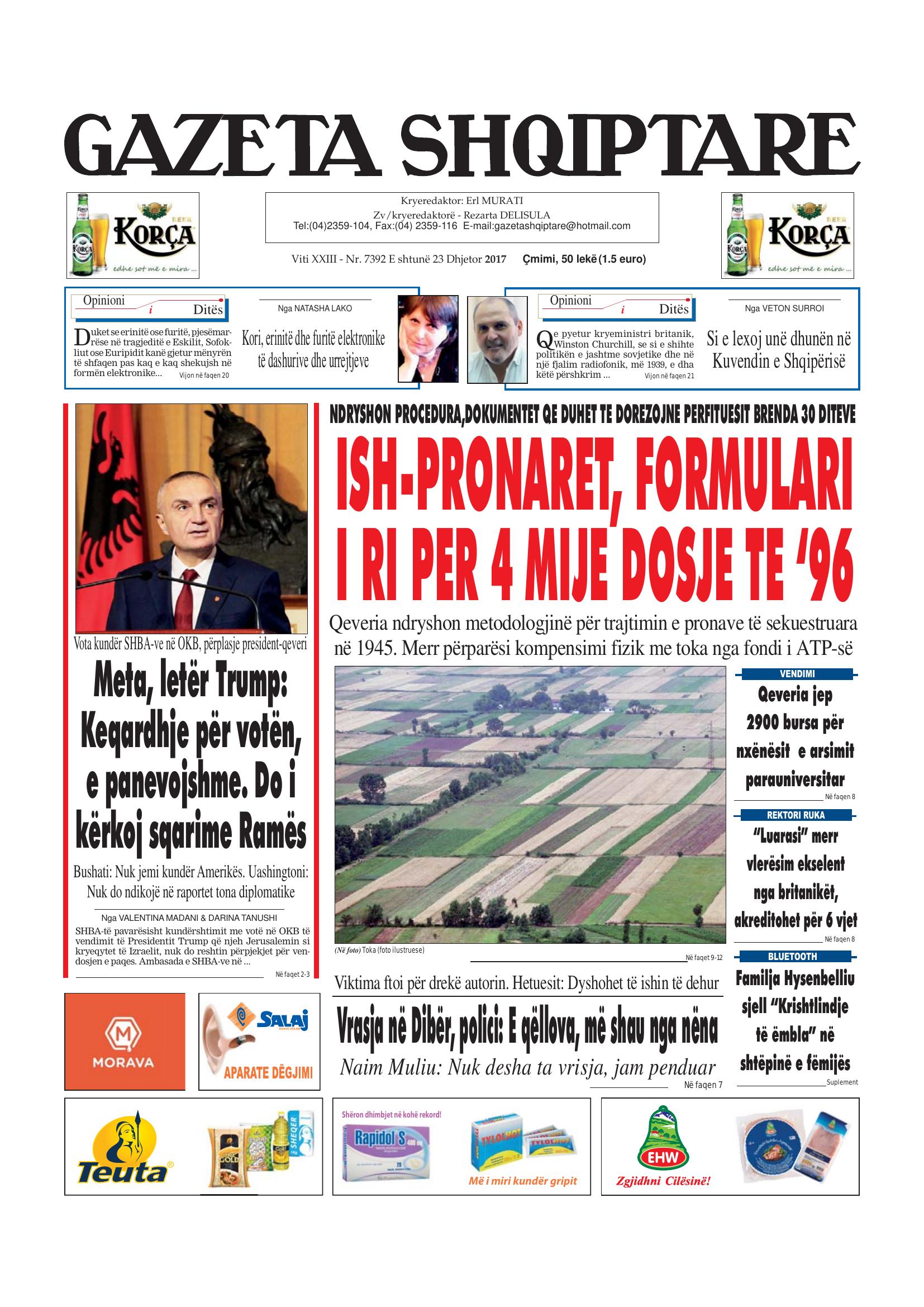 Gazeta Shqiptare 2017-12-23
