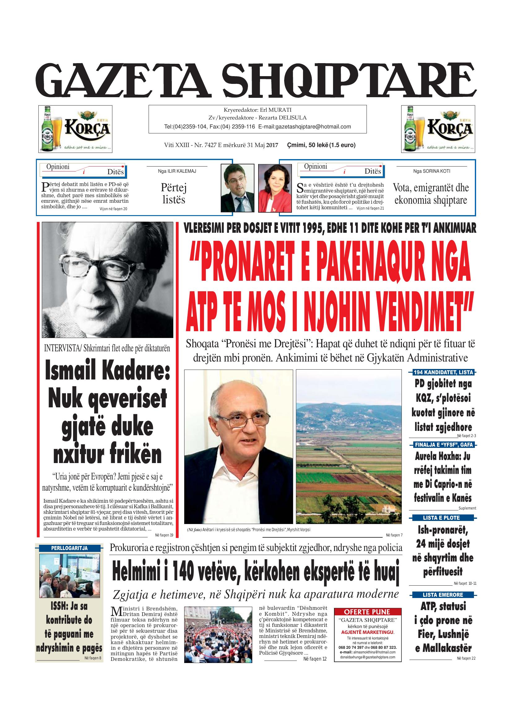 Gazeta Shqiptare 2017-05-31