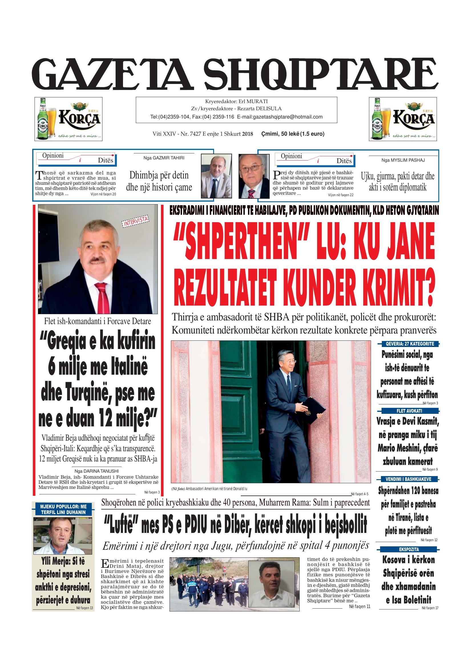 Gazeta Shqiptare 2018-02-01