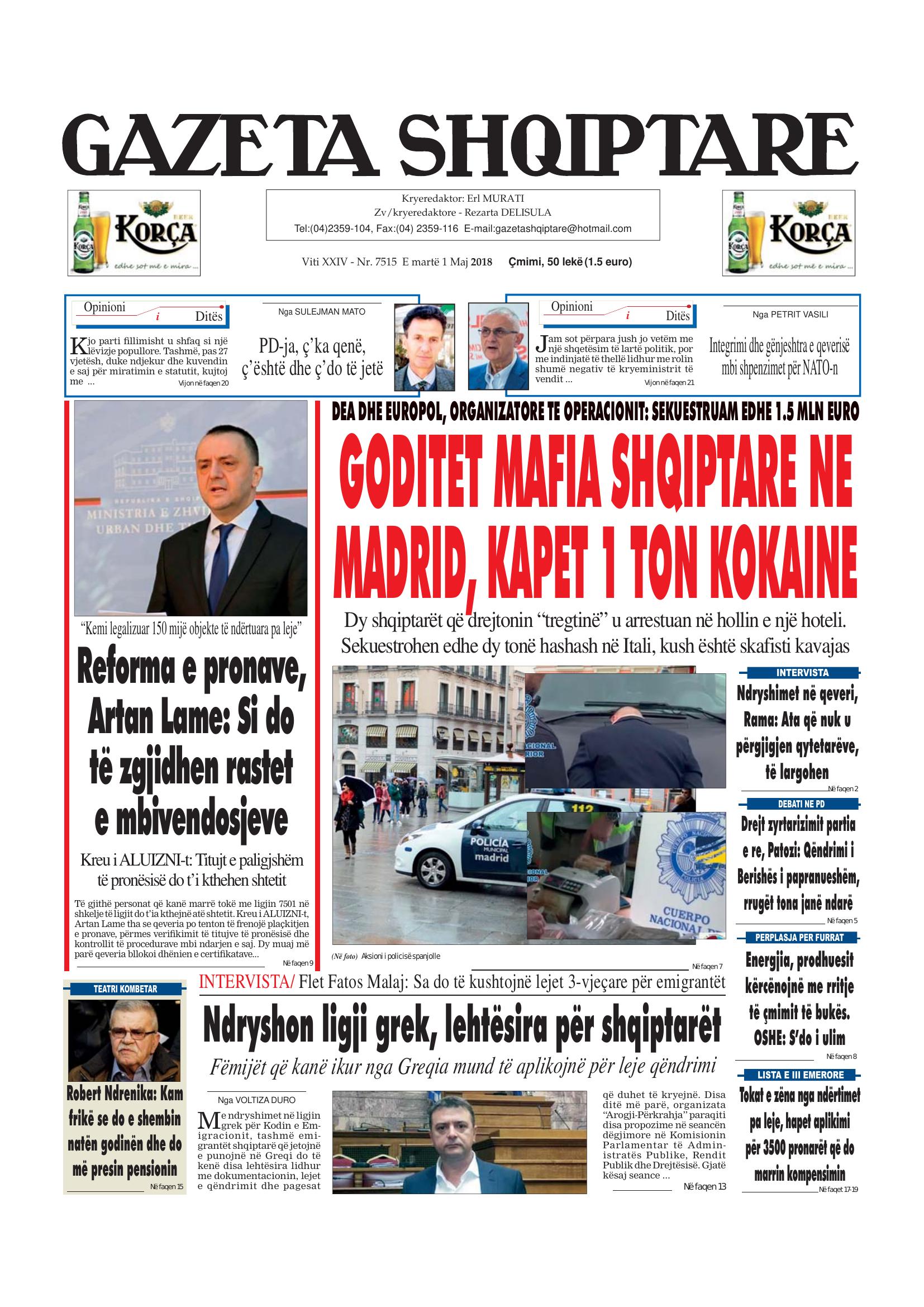 Gazeta Shqiptare 2018-05-01