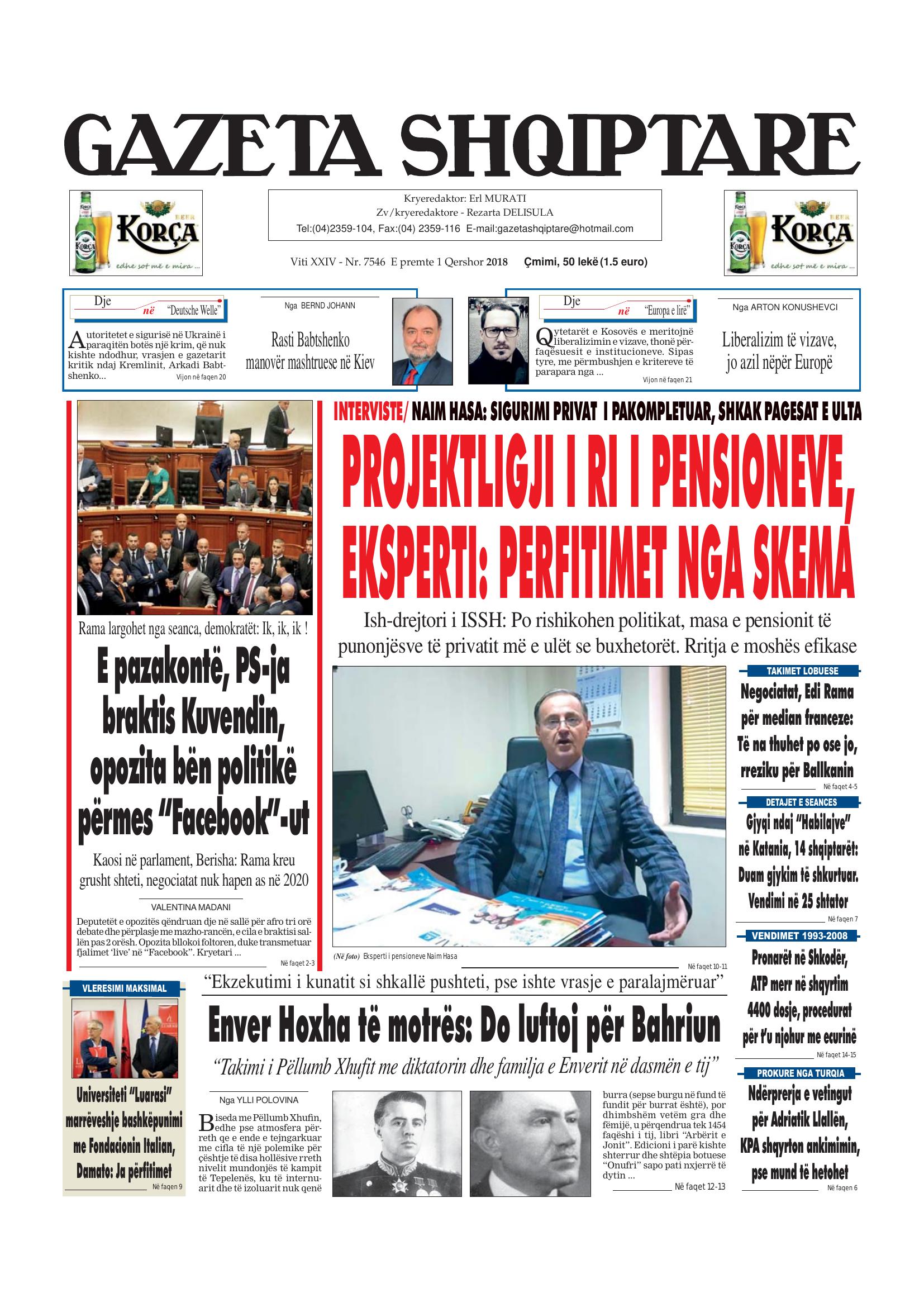 Gazeta Shqiptare 2018-06-01