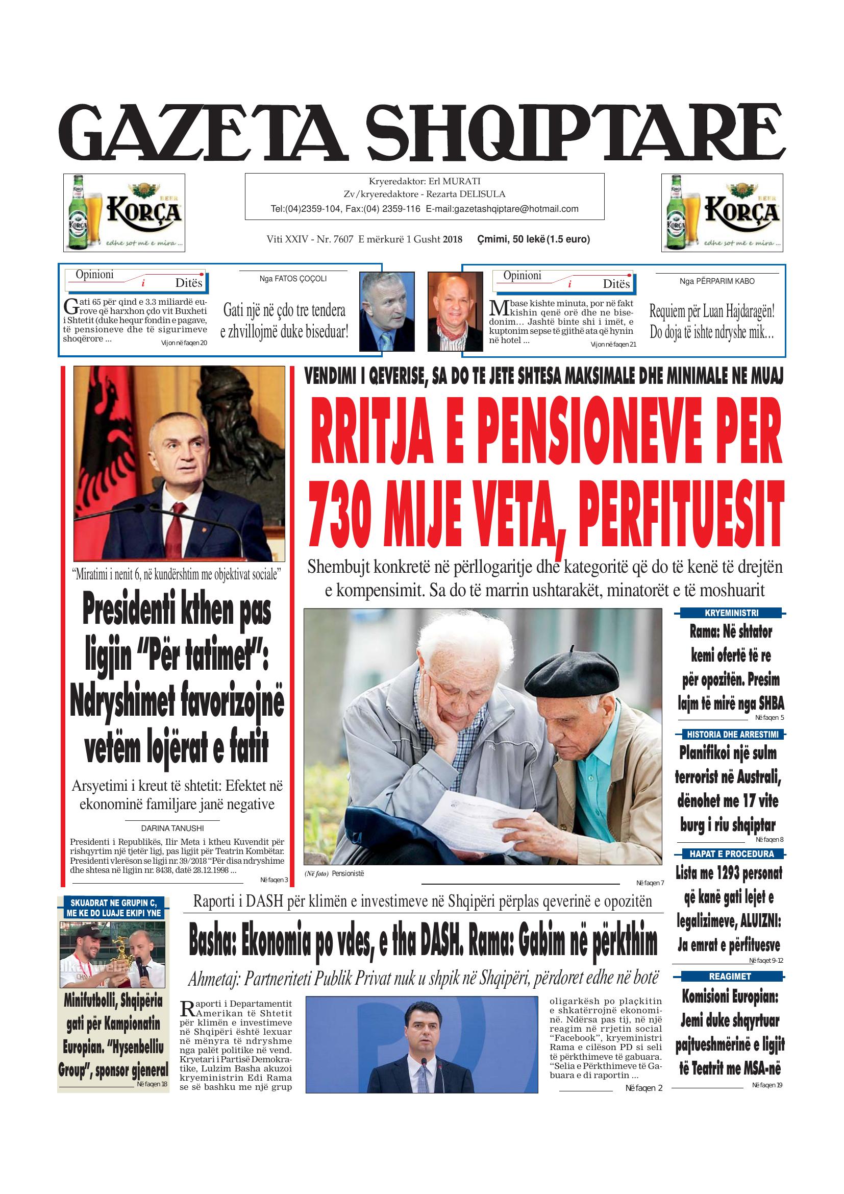 Gazeta Shqiptare 2018-08-01