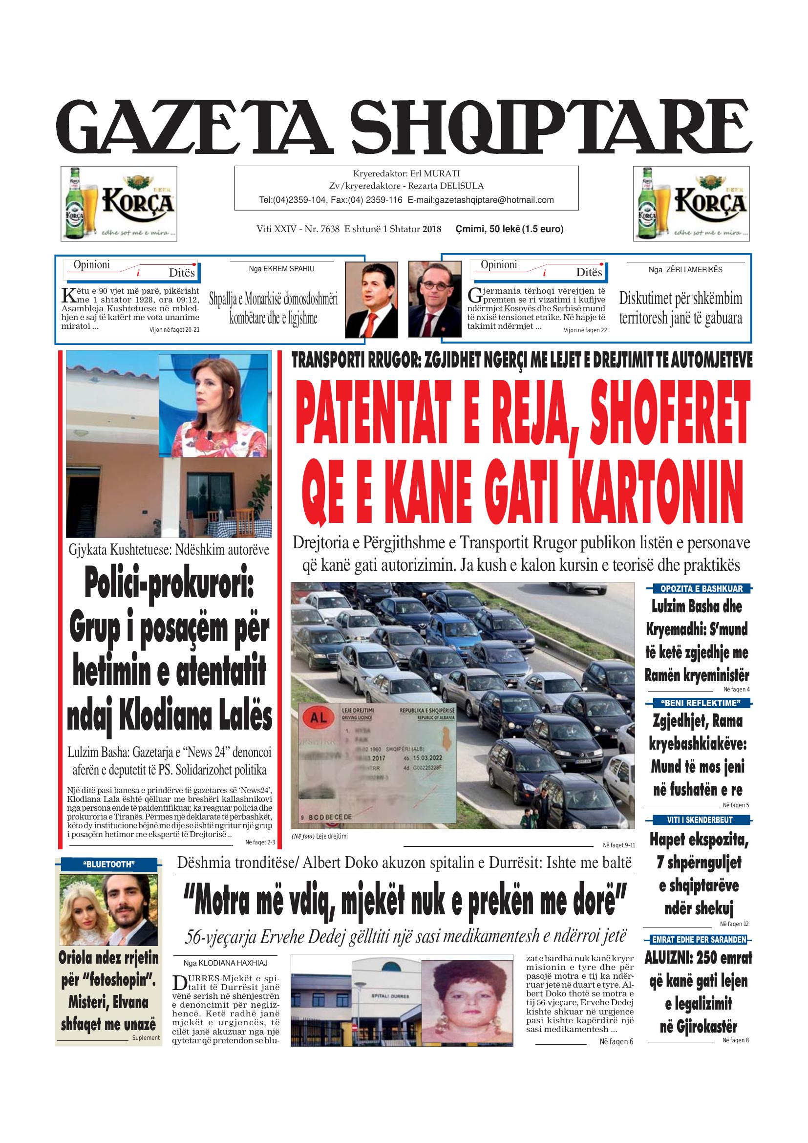 Gazeta Shqiptare 2018-09-01