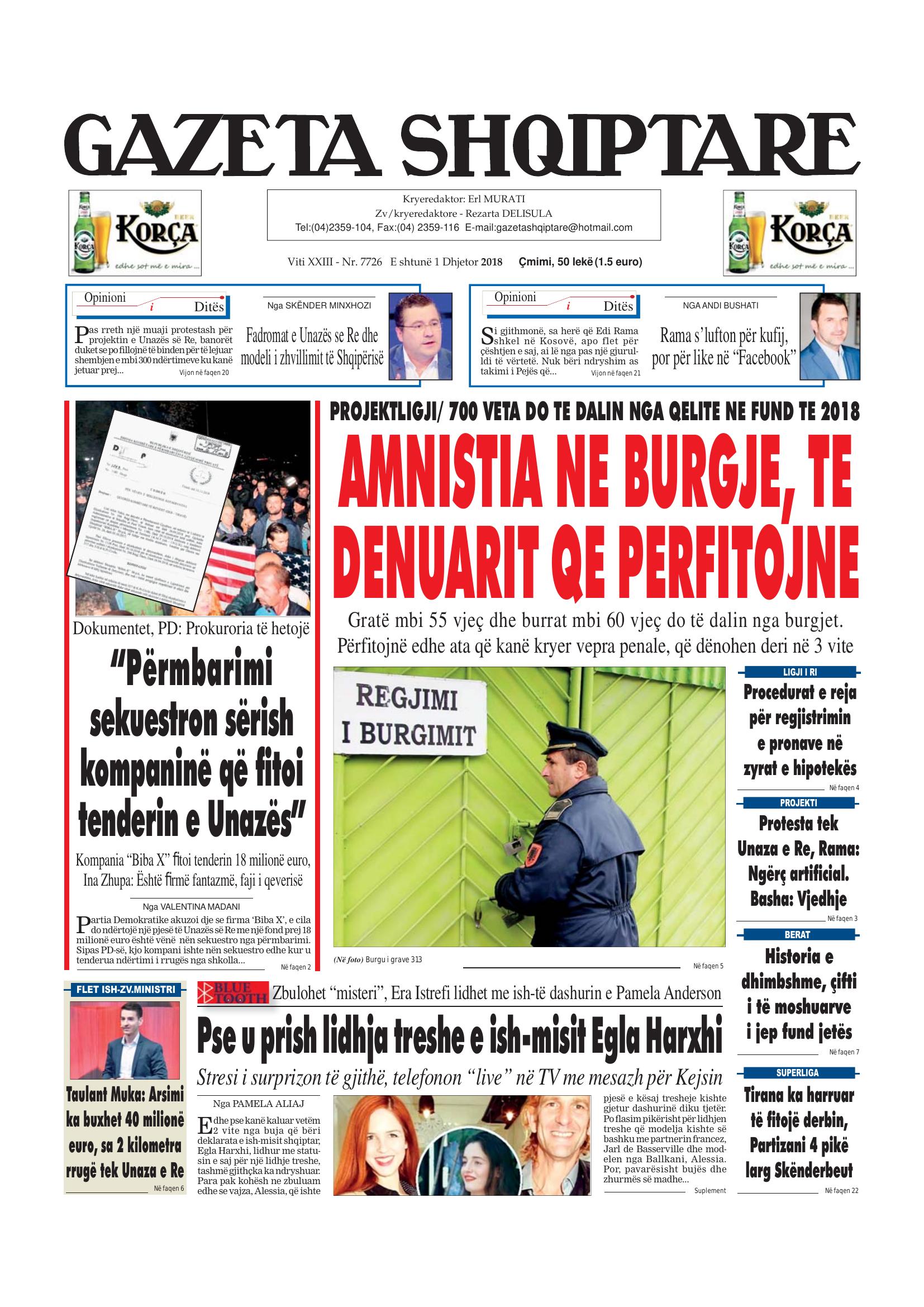 Gazeta Shqiptare 2018-12-01