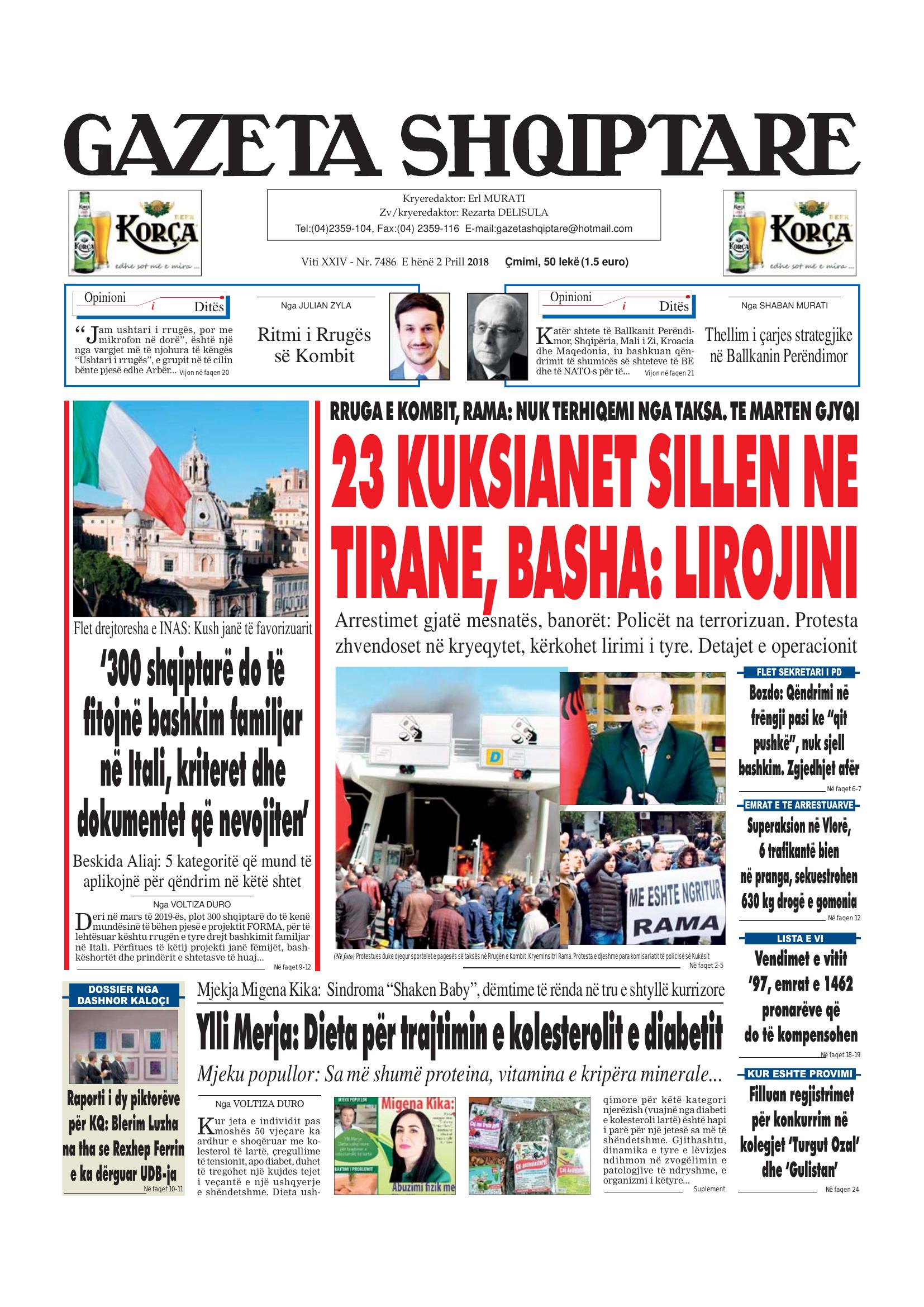 Gazeta Shqiptare 2018-04-02
