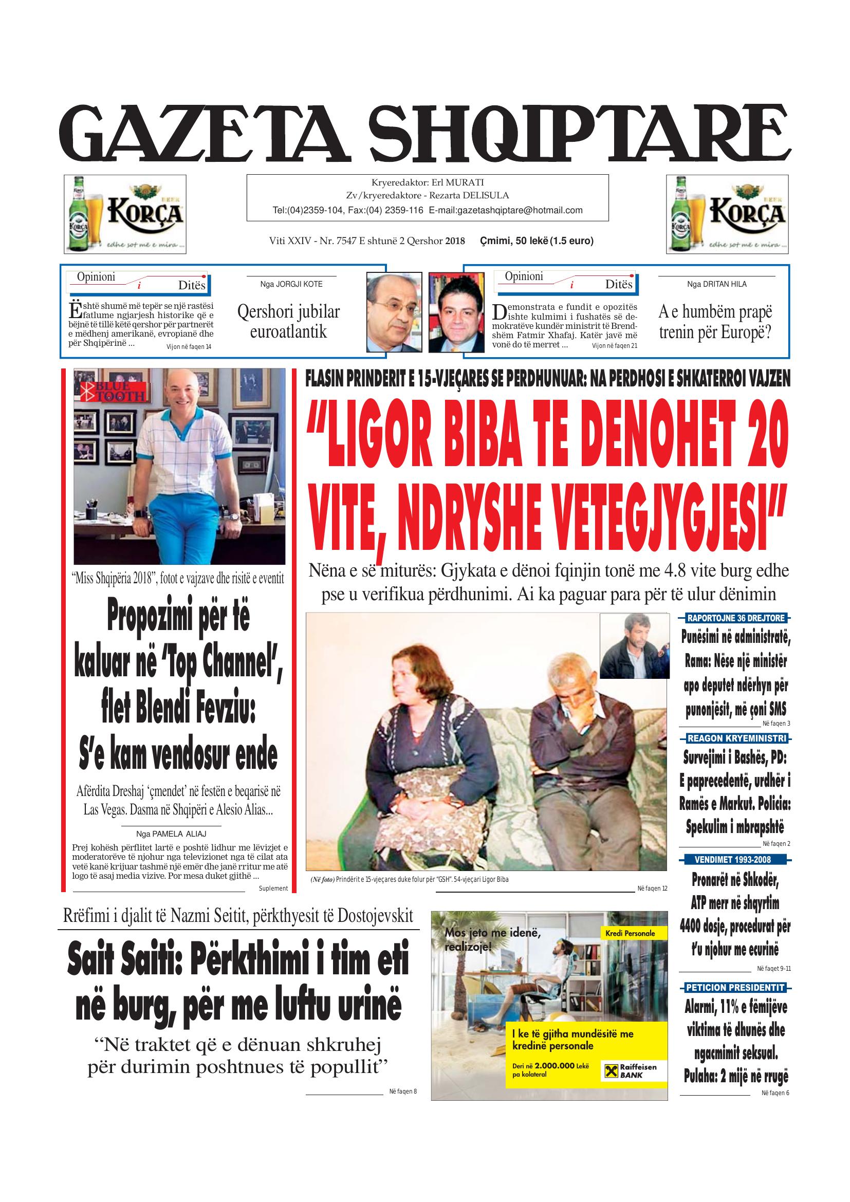 Gazeta Shqiptare 2018-06-02