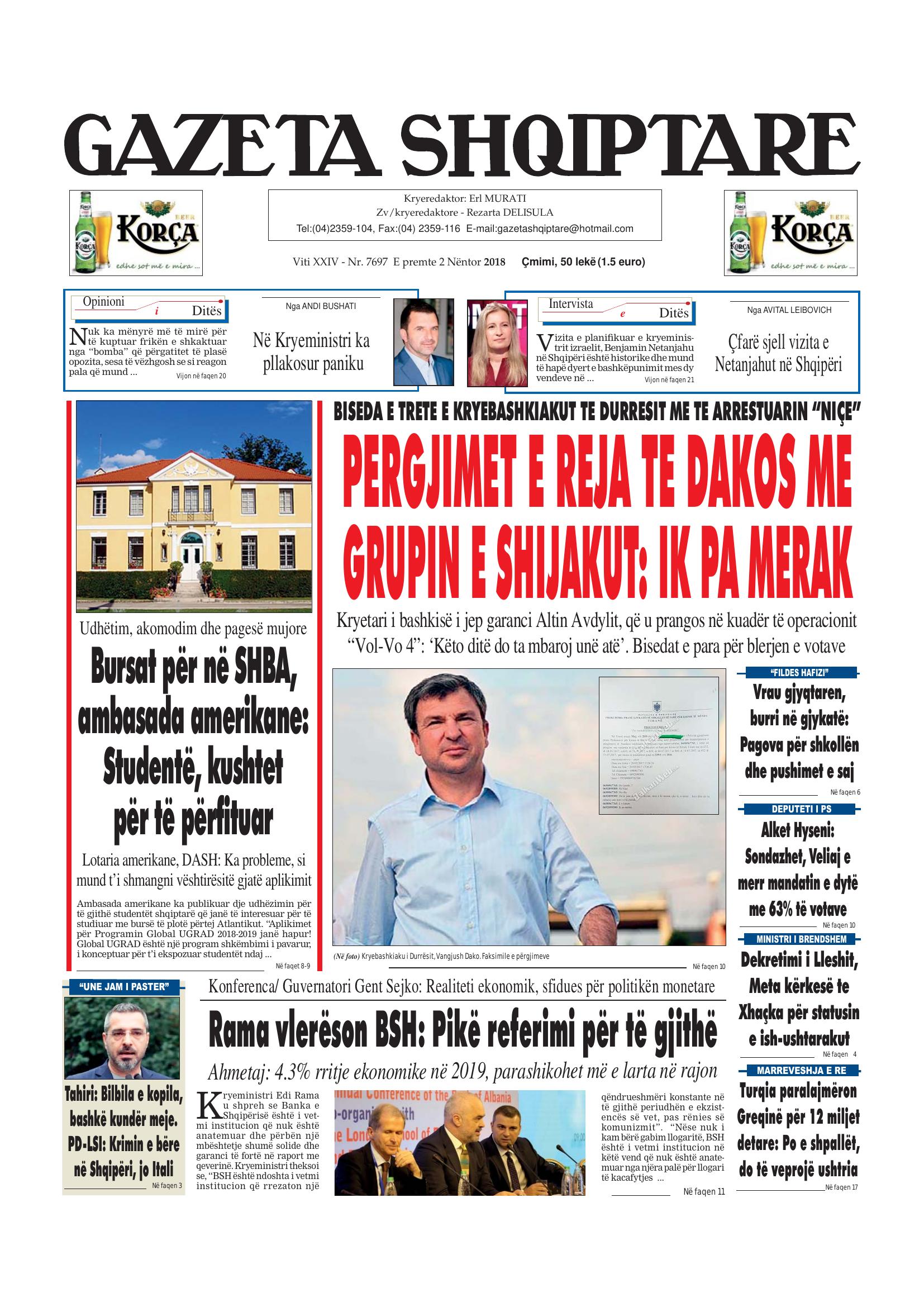 Gazeta Shqiptare 2018-11-02