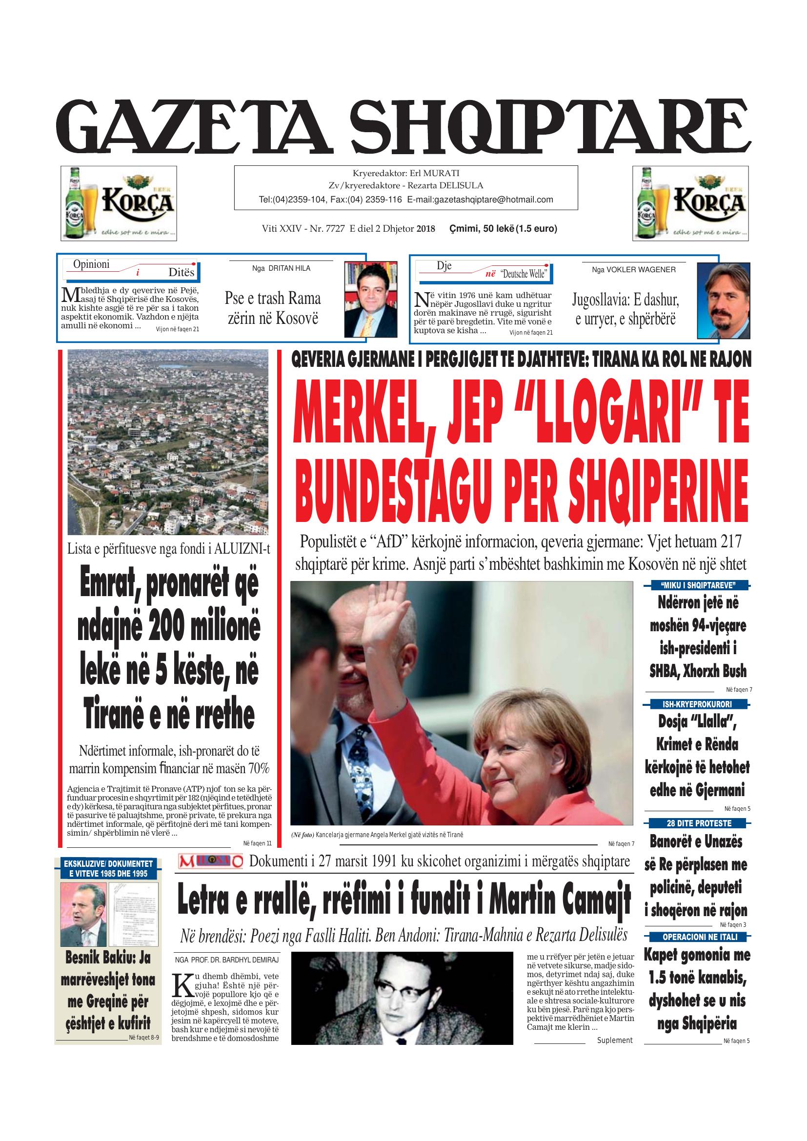 Gazeta Shqiptare 2018-12-02