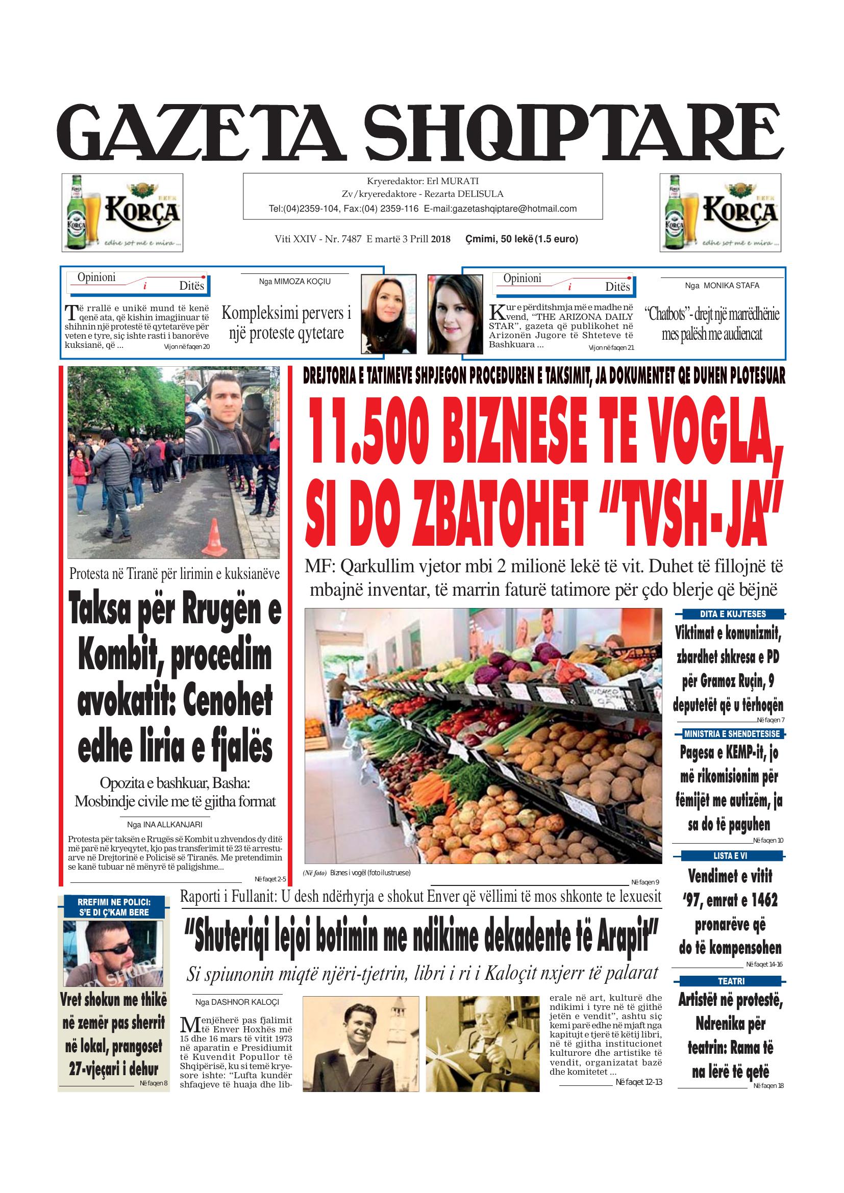 Gazeta Shqiptare 2018-04-03