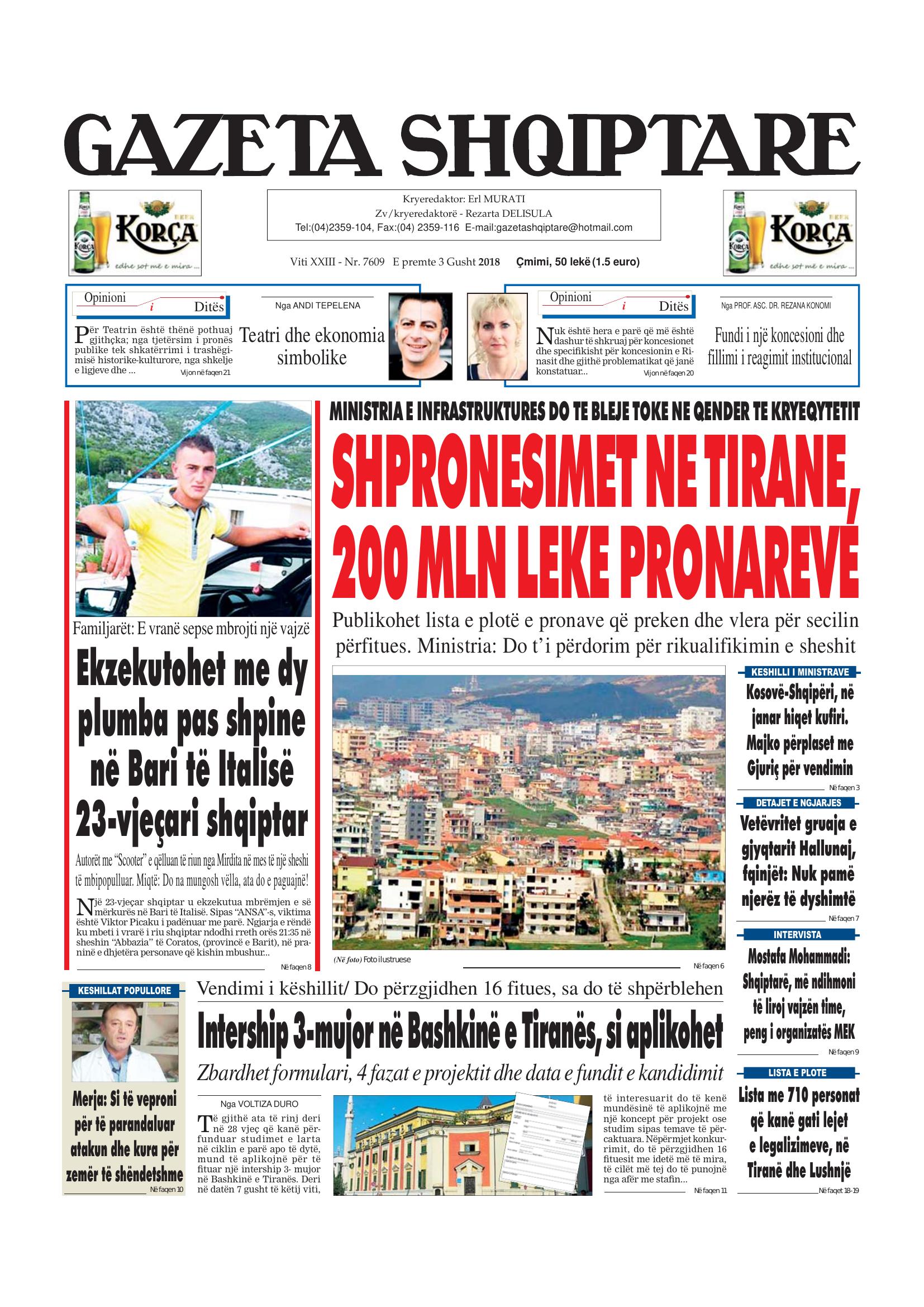 Gazeta Shqiptare 2018-08-03