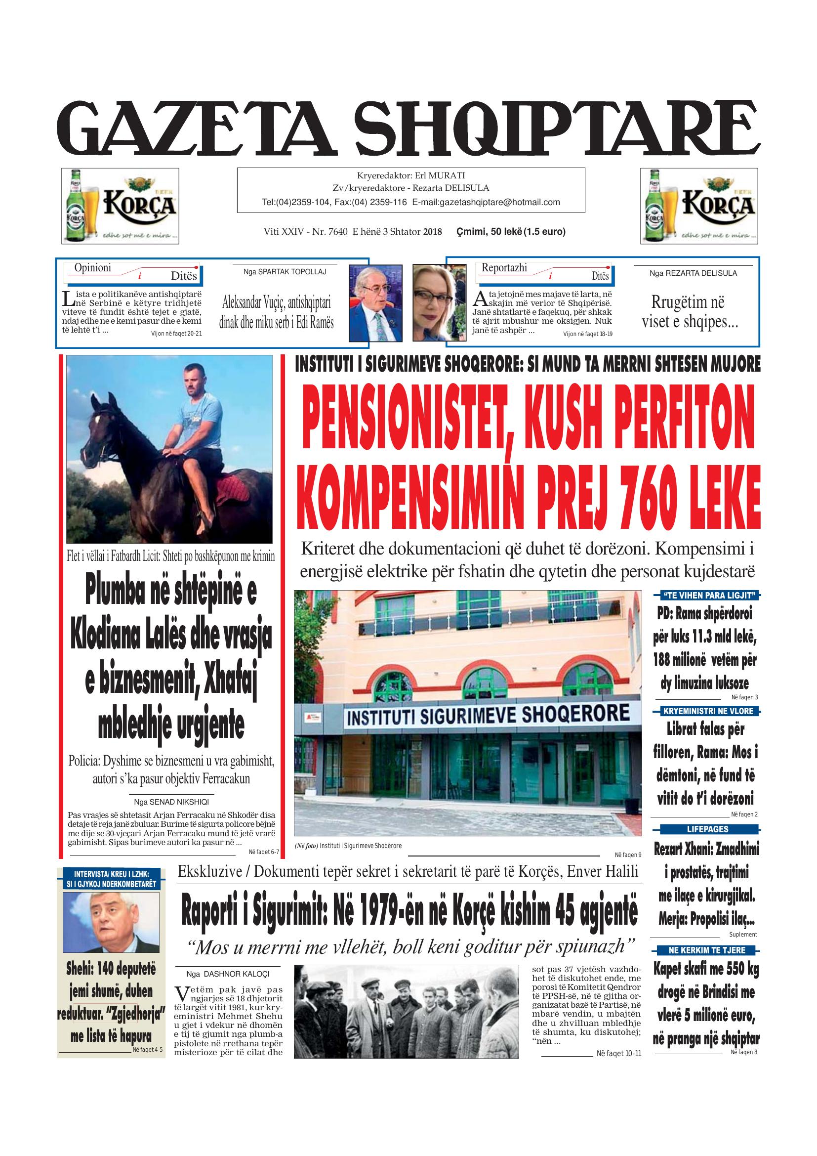 Gazeta Shqiptare 2018-09-03