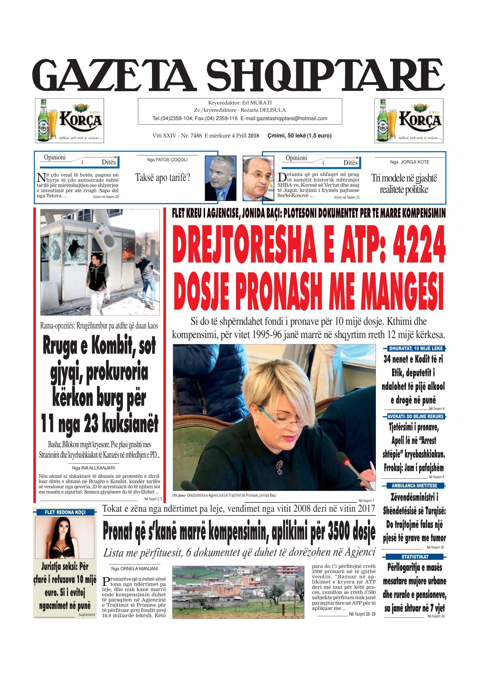 Gazeta Shqiptare 2018-04-04