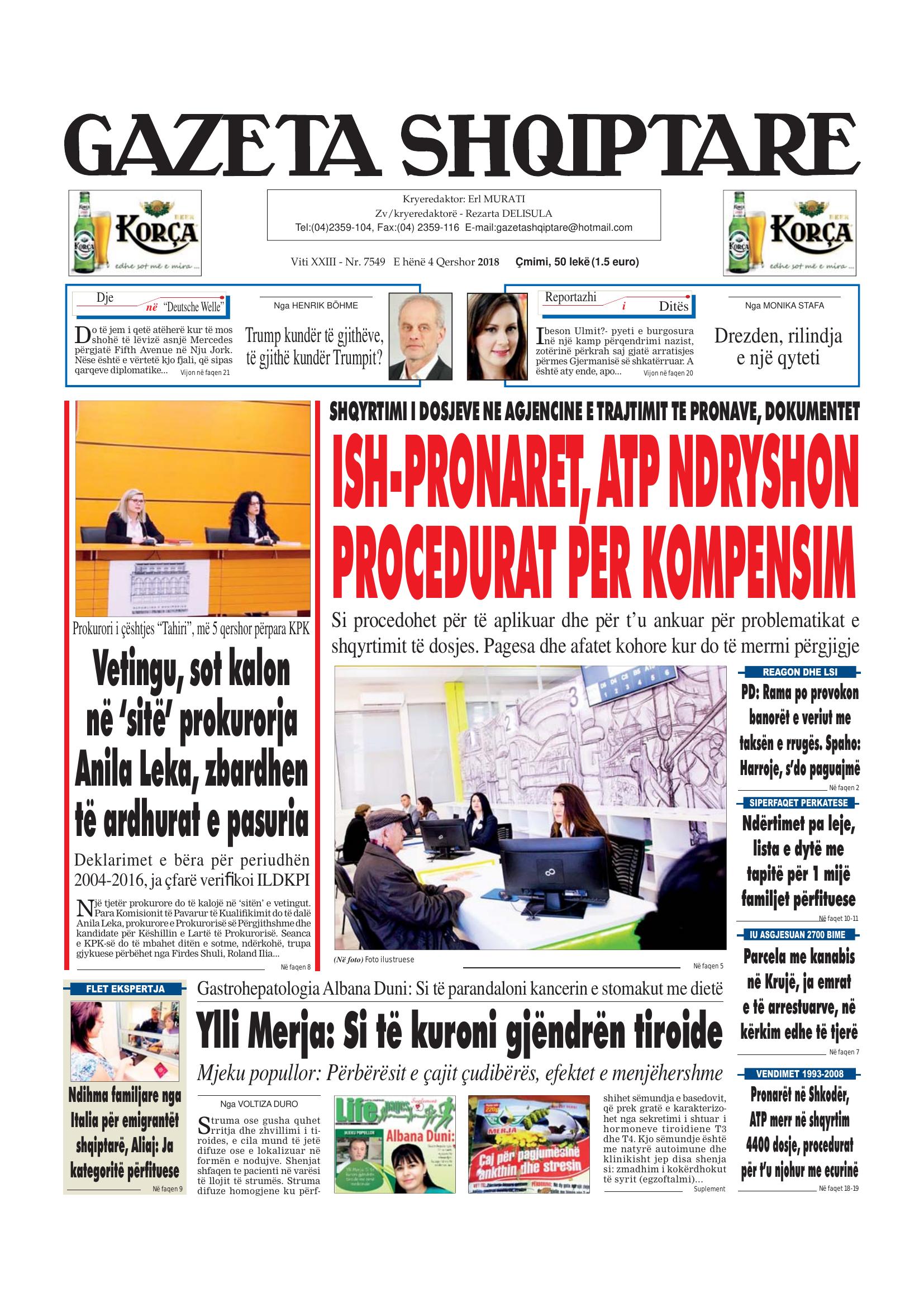 Gazeta Shqiptare 2018-06-04
