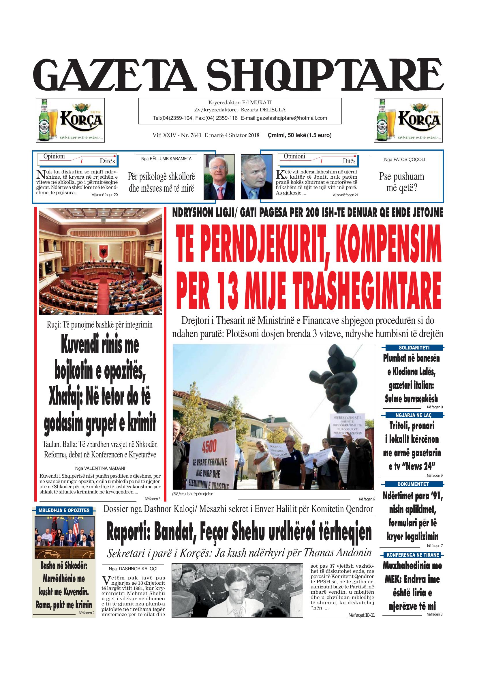 Gazeta Shqiptare 2018-09-04