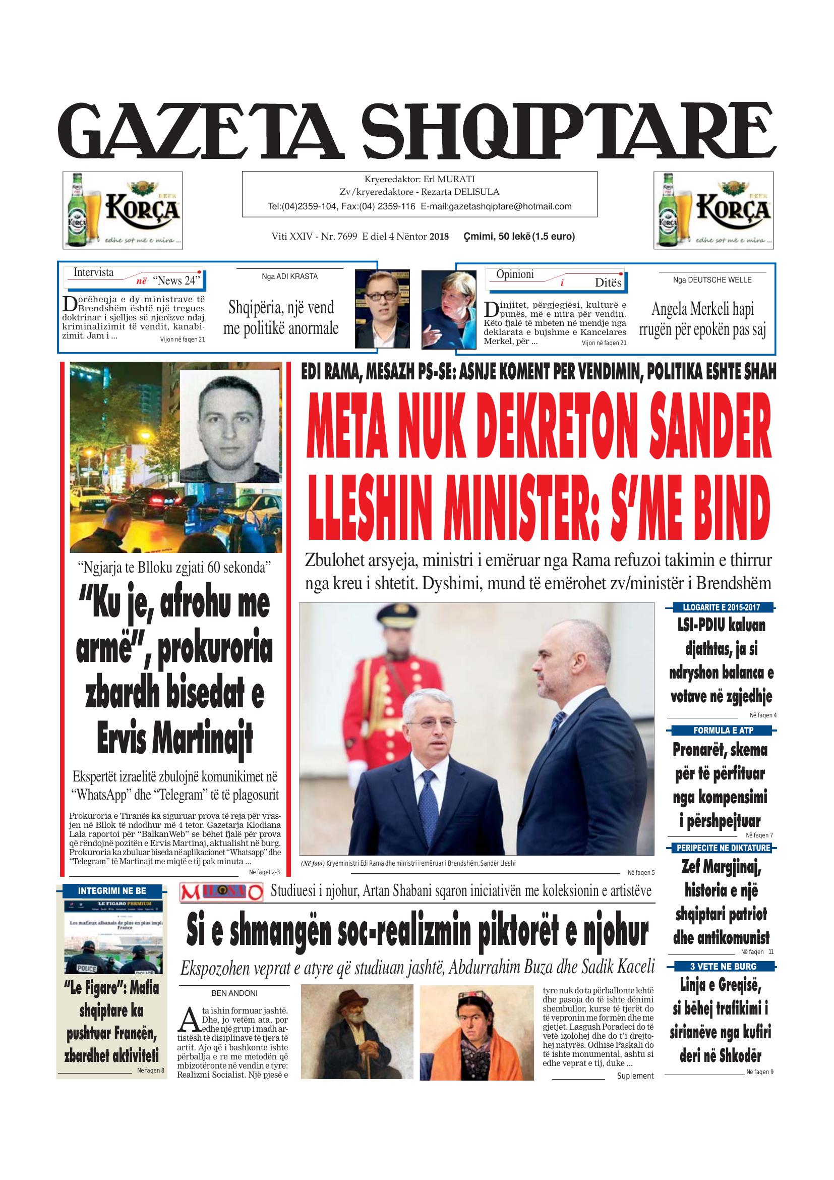 Gazeta Shqiptare 2018-11-04