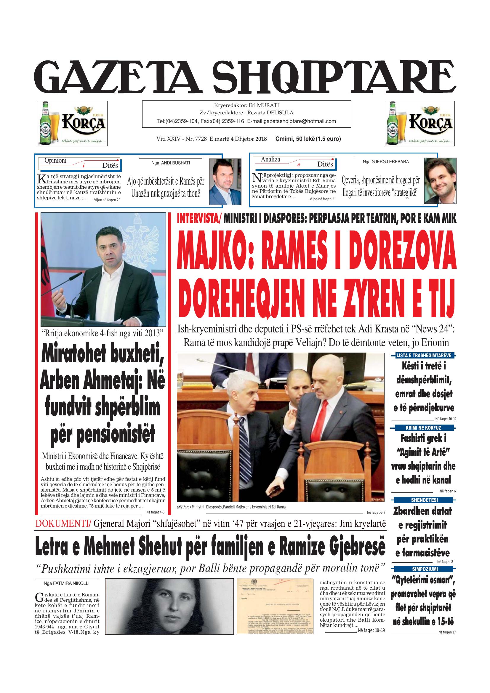Gazeta Shqiptare 2018-12-04
