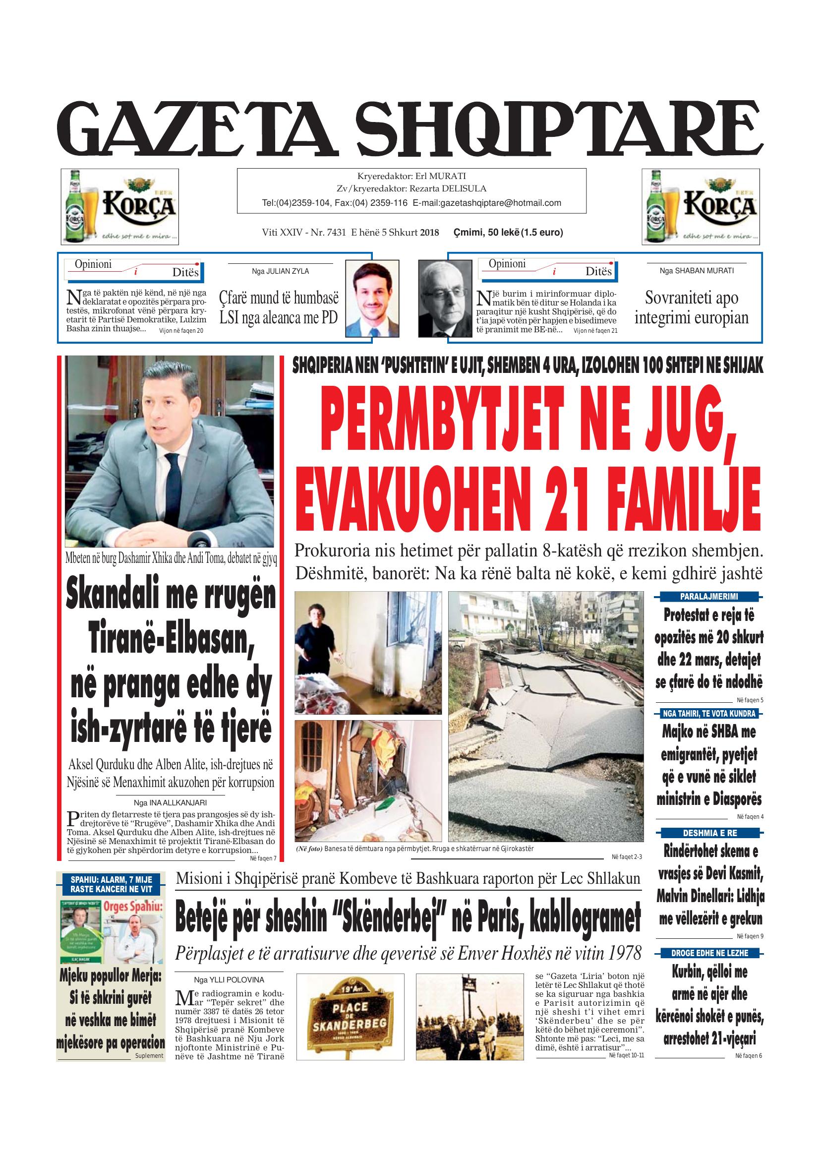 Gazeta Shqiptare 2018-02-05