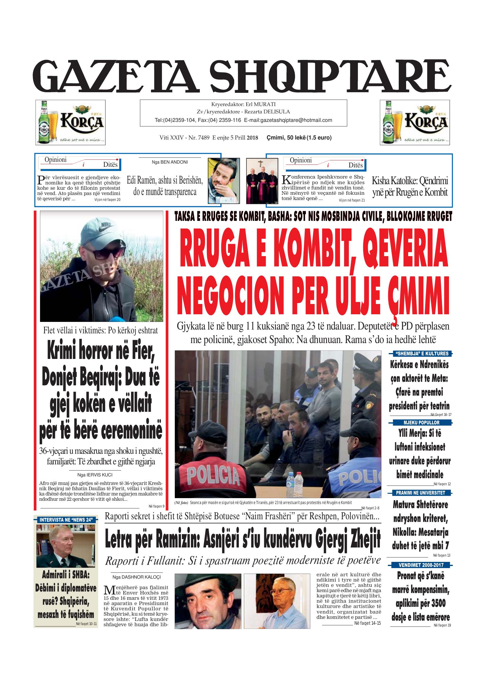 Gazeta Shqiptare 2018-04-05