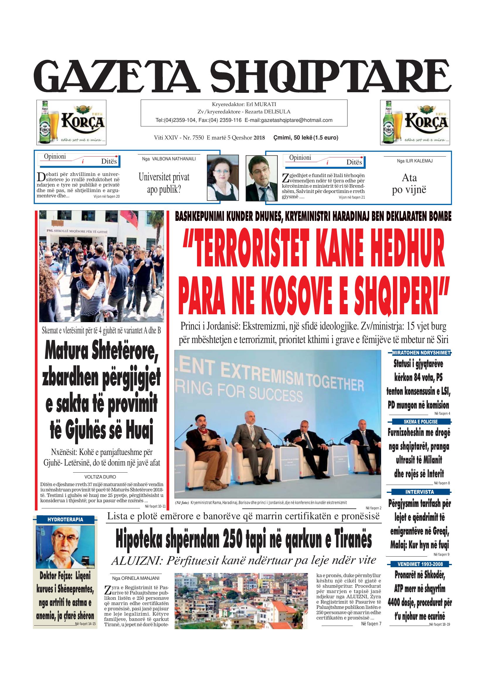 Gazeta Shqiptare 2018-06-05