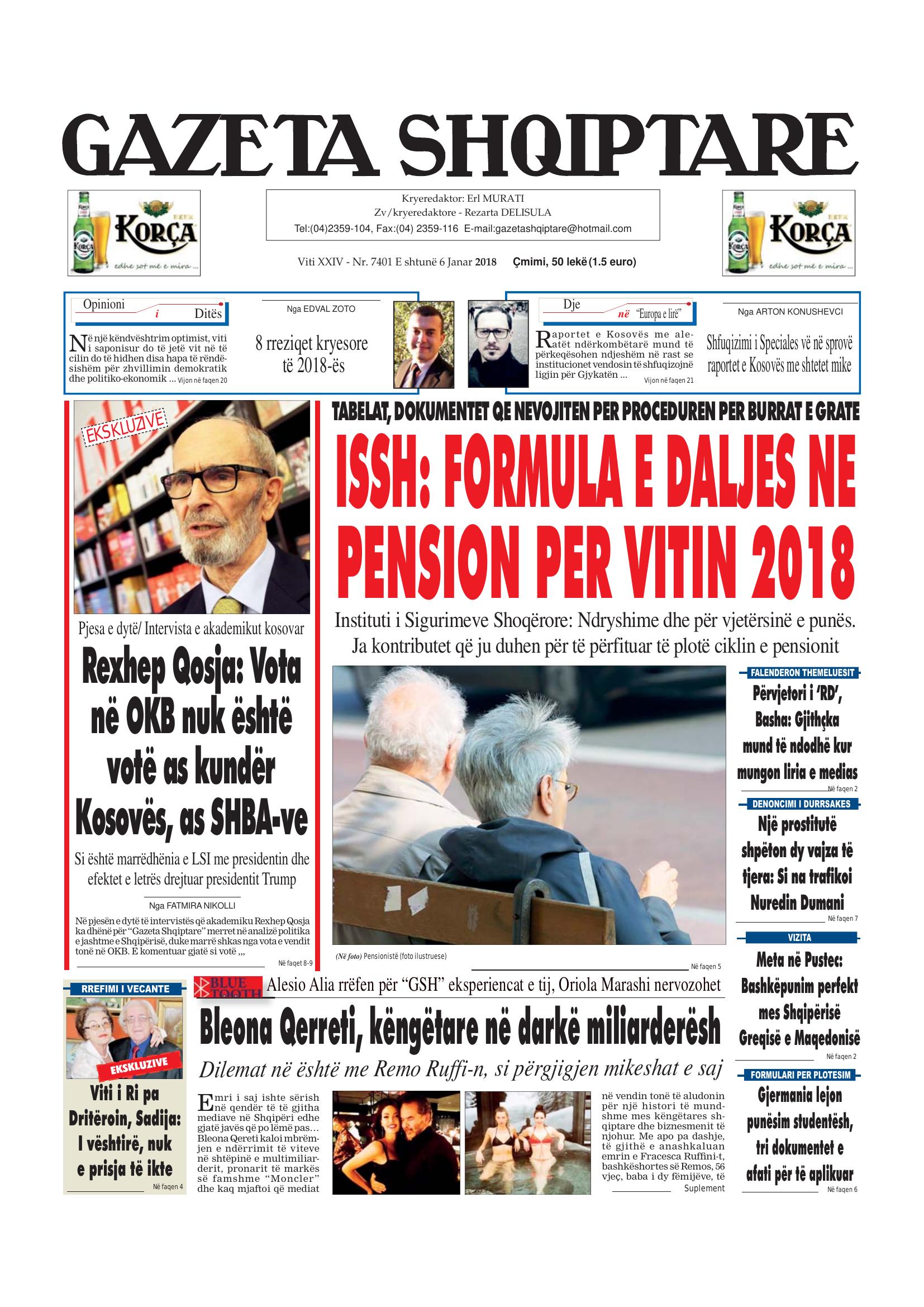 Gazeta Shqiptare 2018-01-06