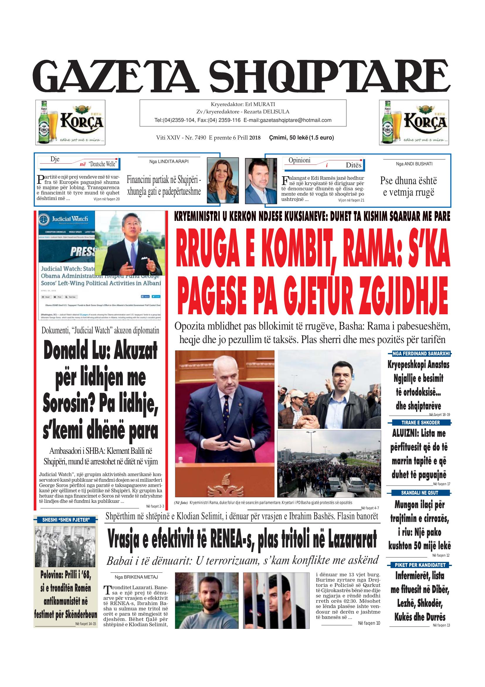 Gazeta Shqiptare 2018-04-06