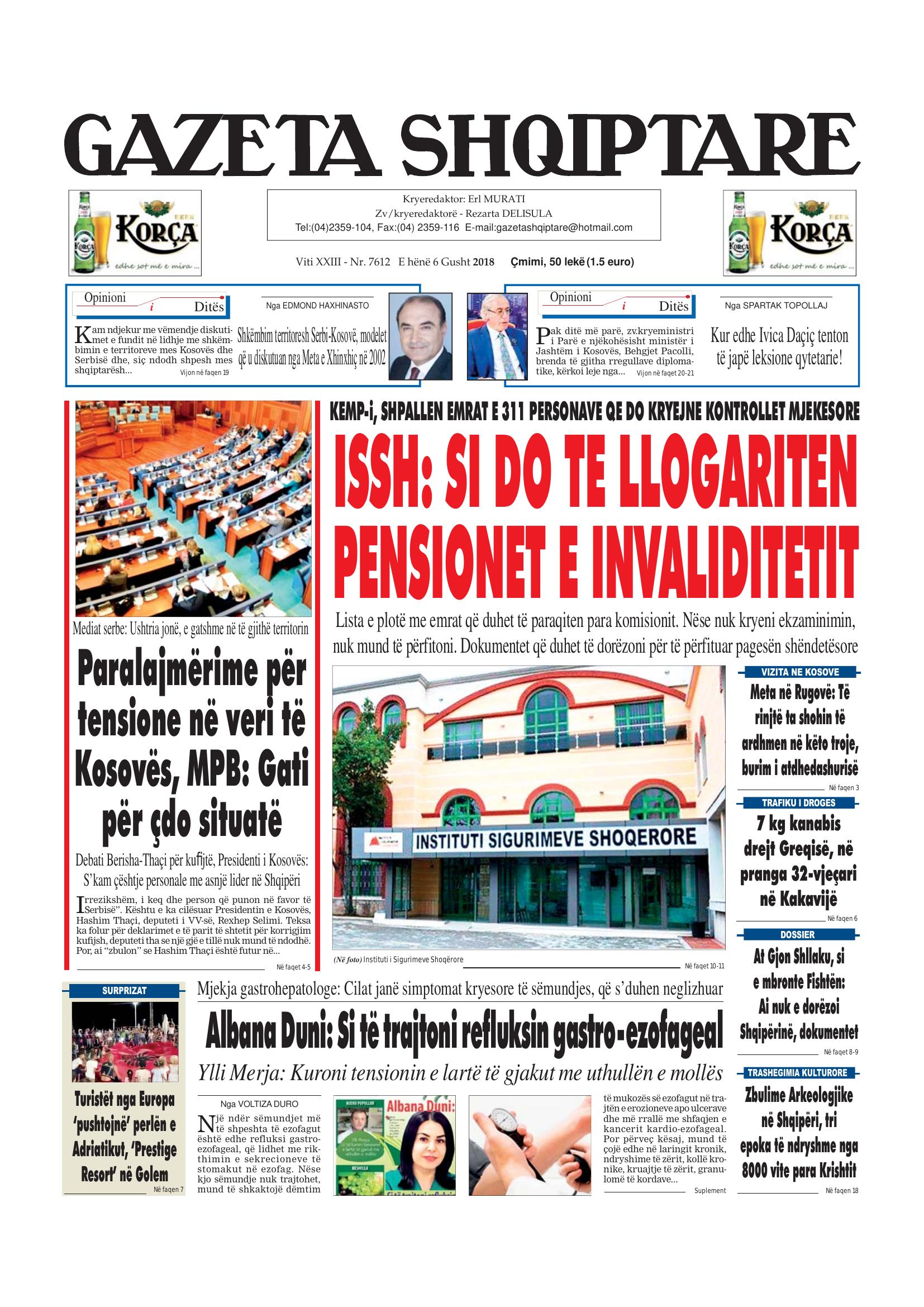 Gazeta Shqiptare 2018-08-06