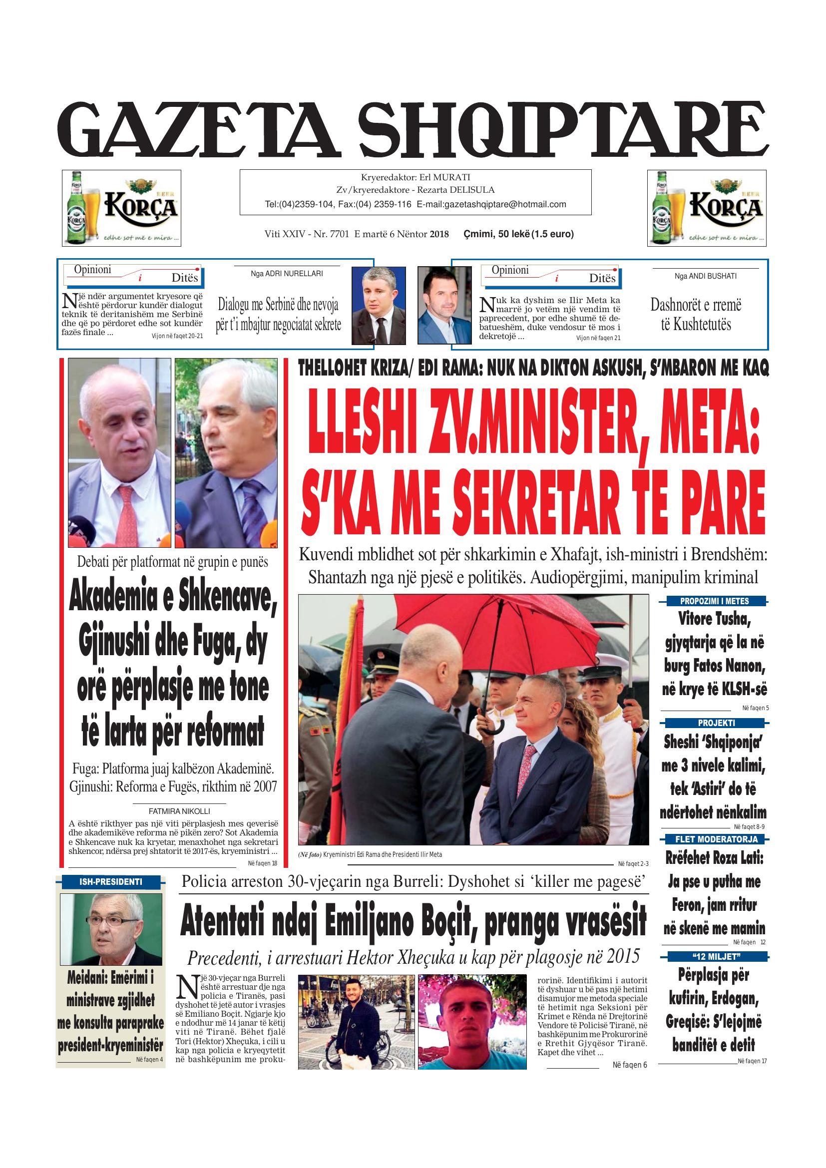 Gazeta Shqiptare 2018-11-06