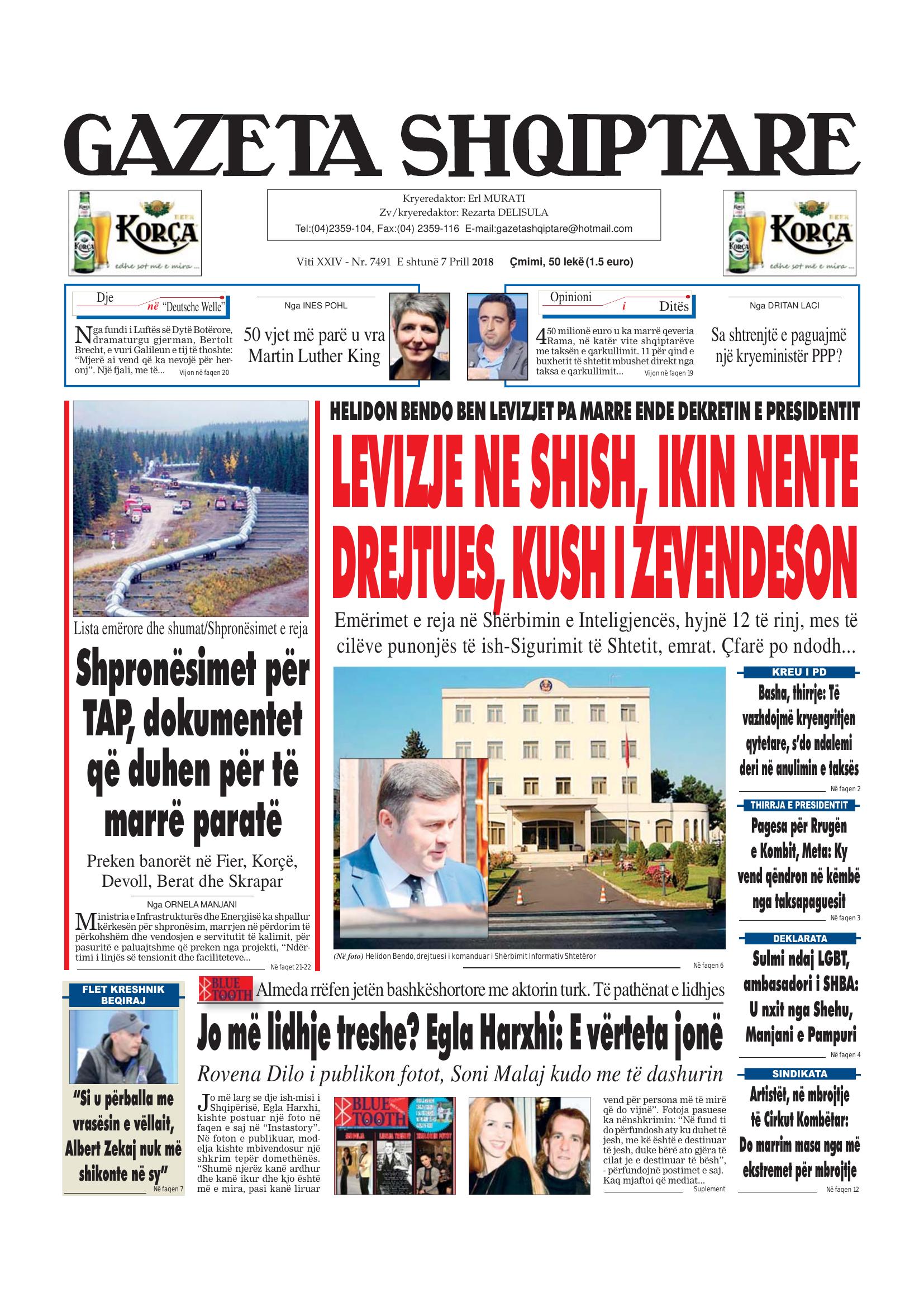 Gazeta Shqiptare 2018-04-07