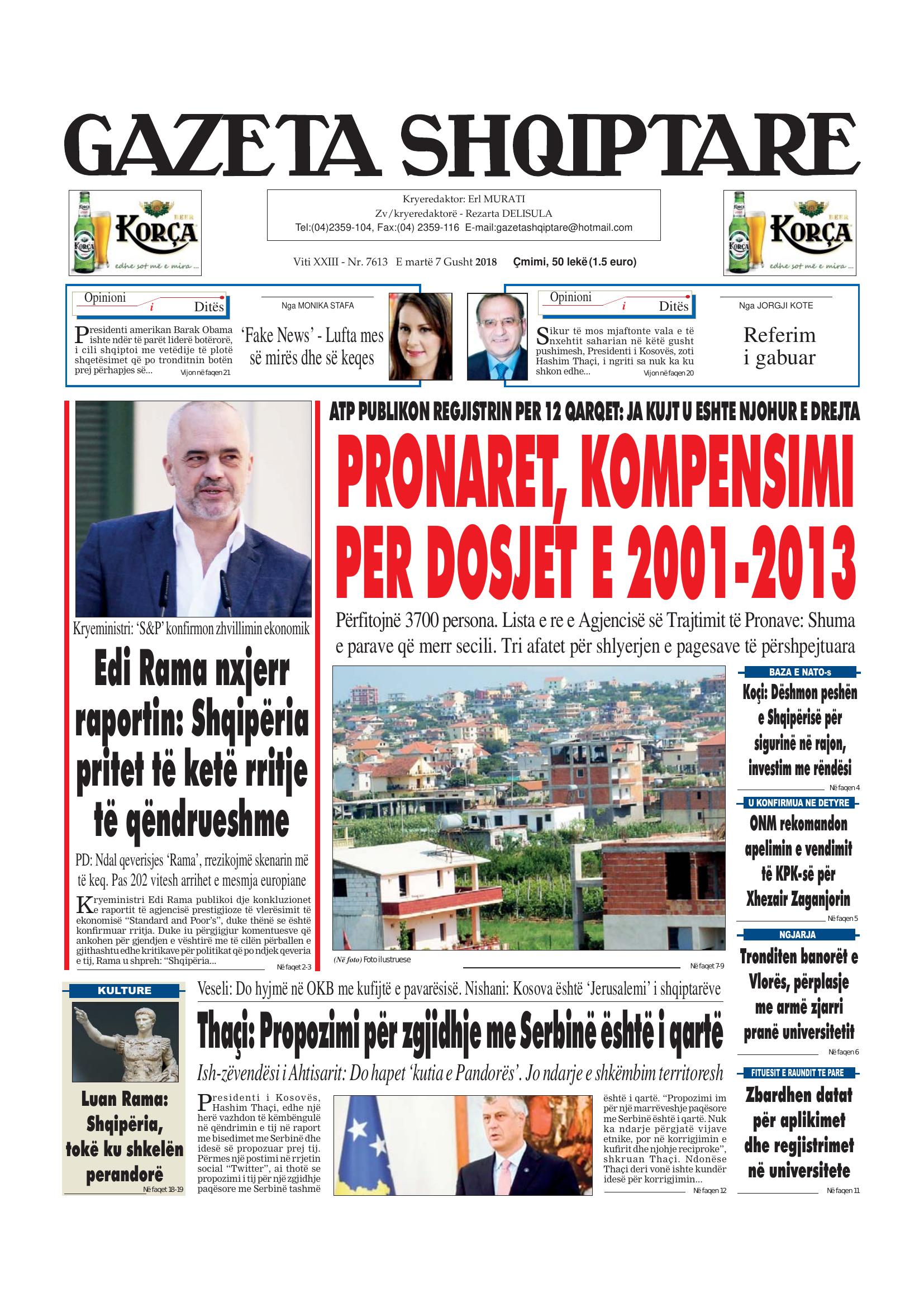 Gazeta Shqiptare 2018-08-07