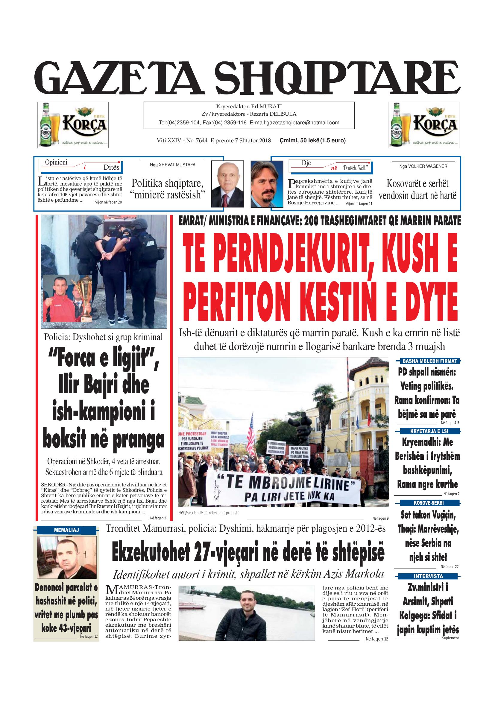 Gazeta Shqiptare 2018-09-07