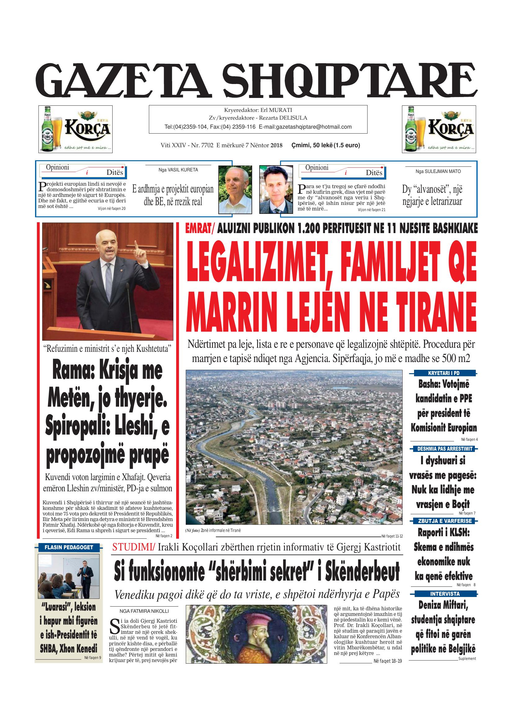 Gazeta Shqiptare 2018-11-07