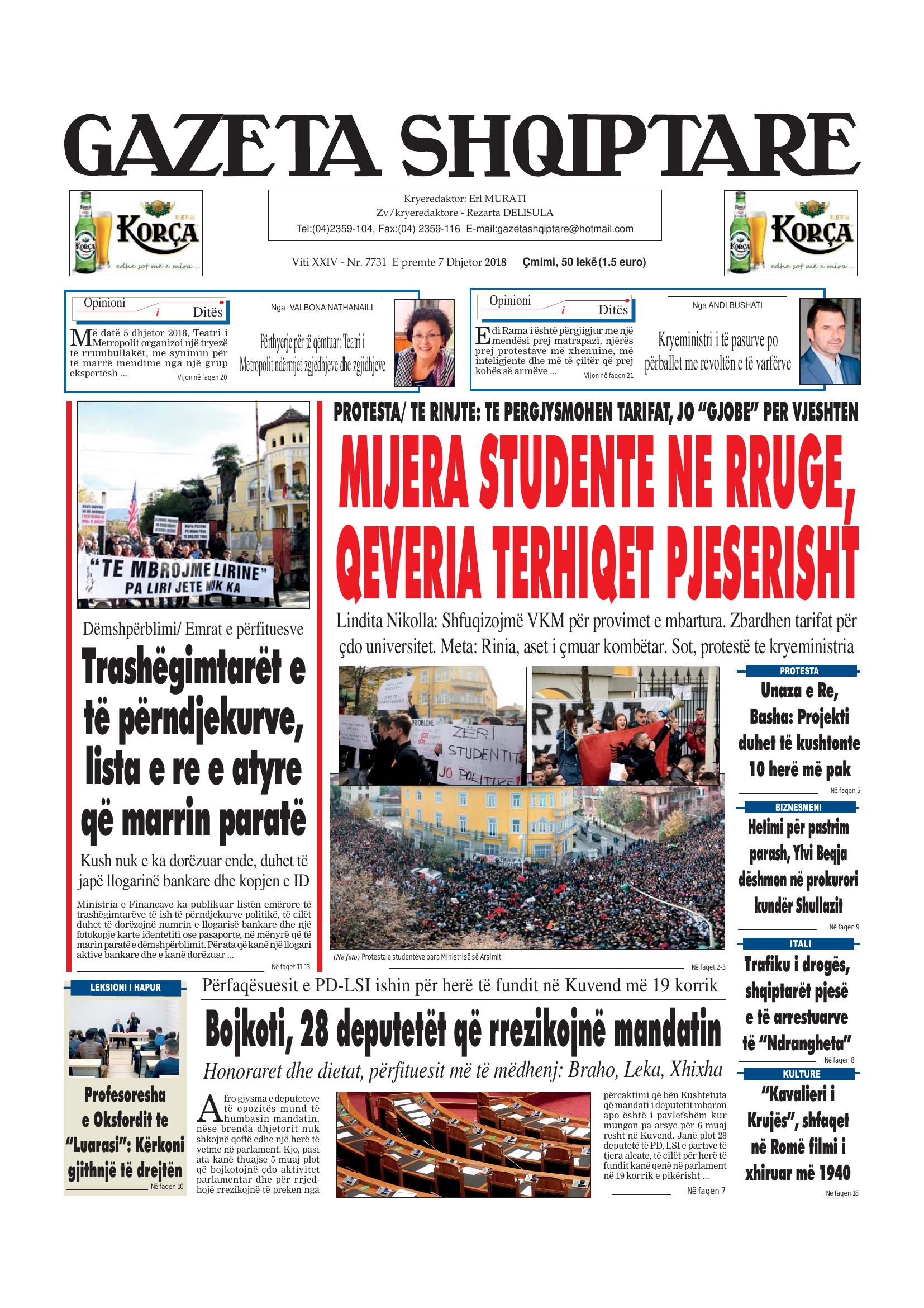 Gazeta Shqiptare 2018-12-07