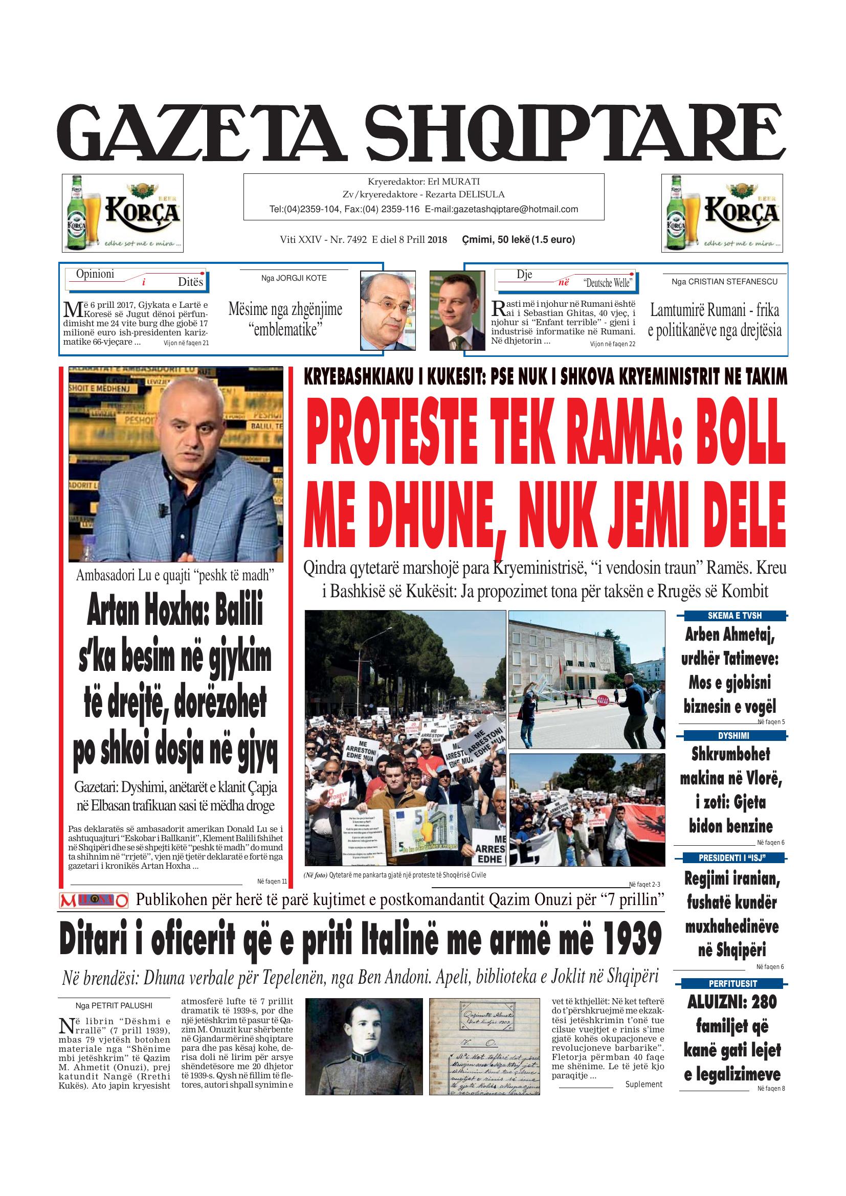 Gazeta Shqiptare 2018-04-08