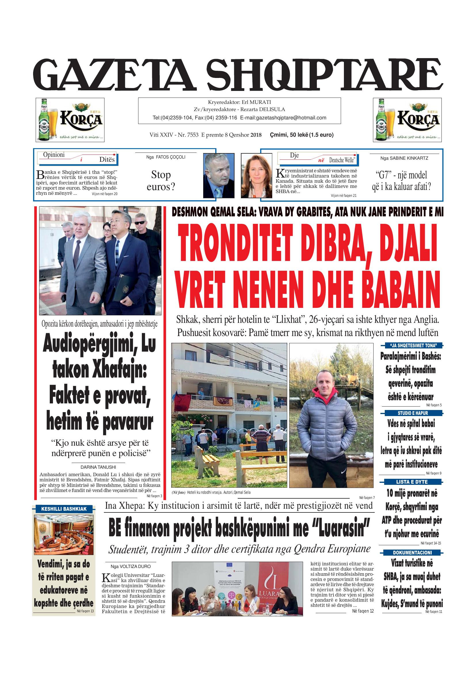 Gazeta Shqiptare 2018-06-08