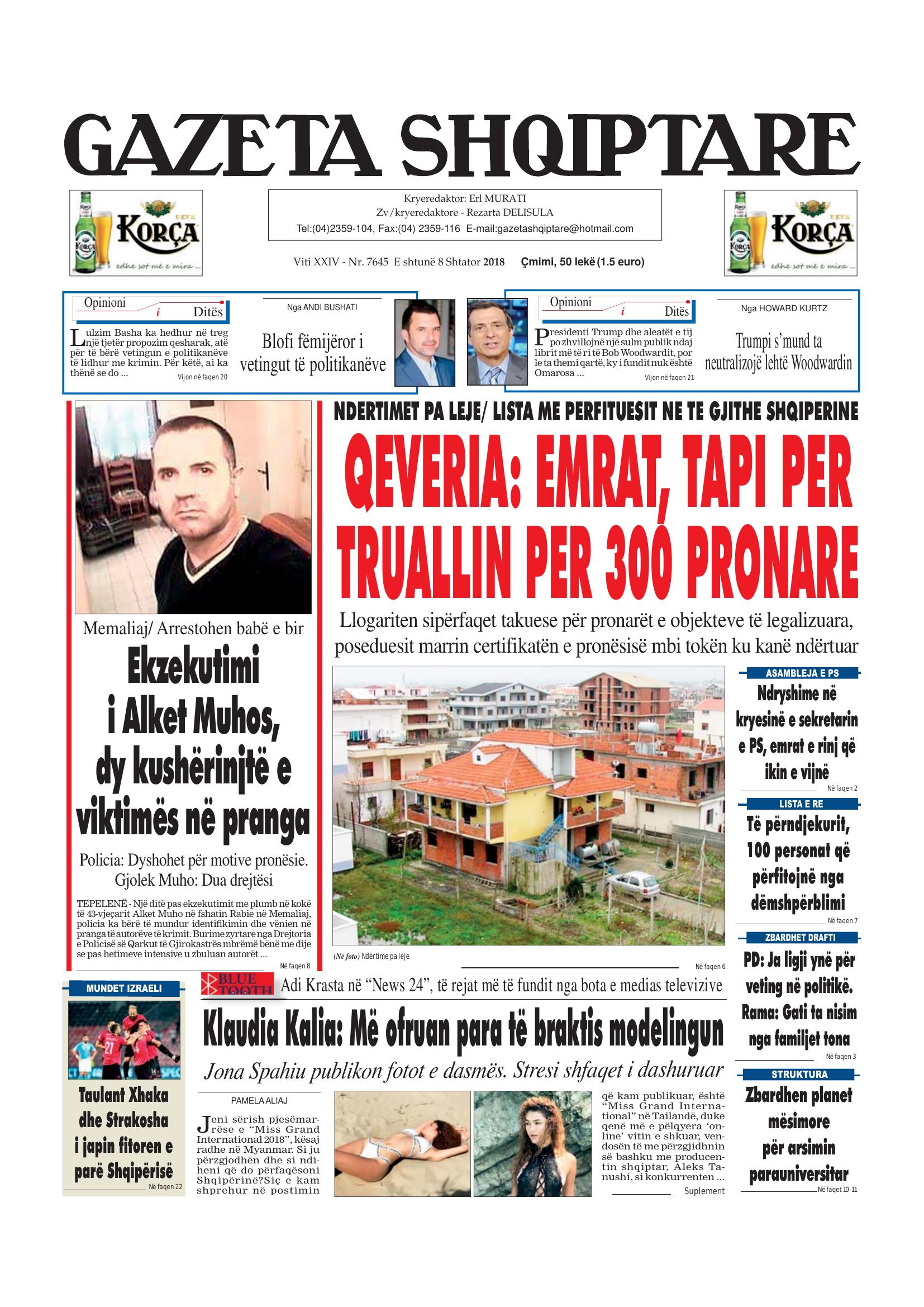 Gazeta Shqiptare 2018-09-08