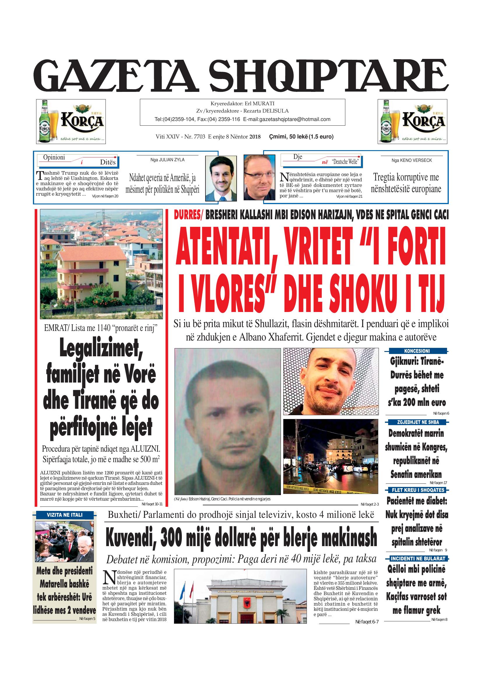 Gazeta Shqiptare 2018-11-08
