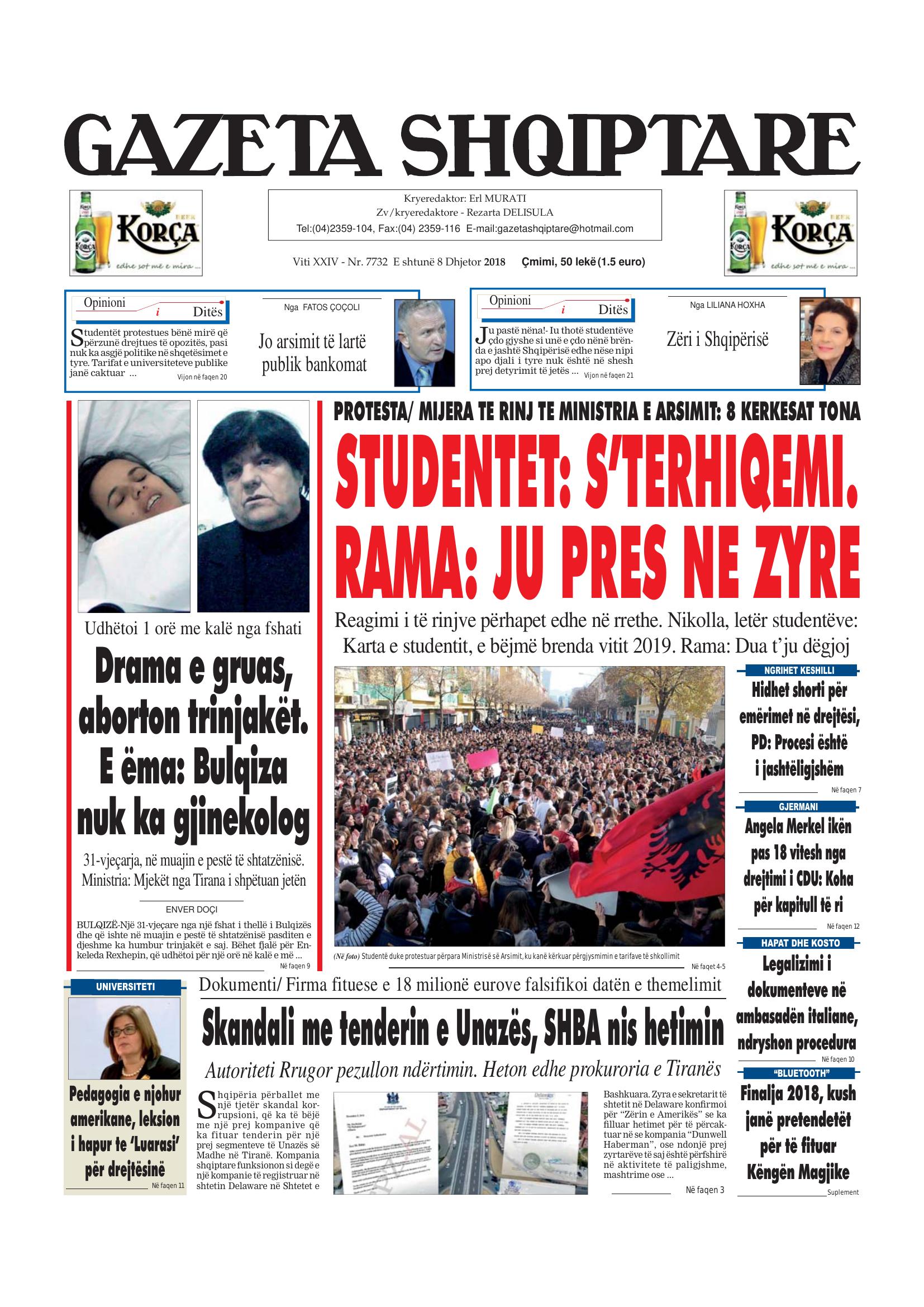 Gazeta Shqiptare 2018-12-08