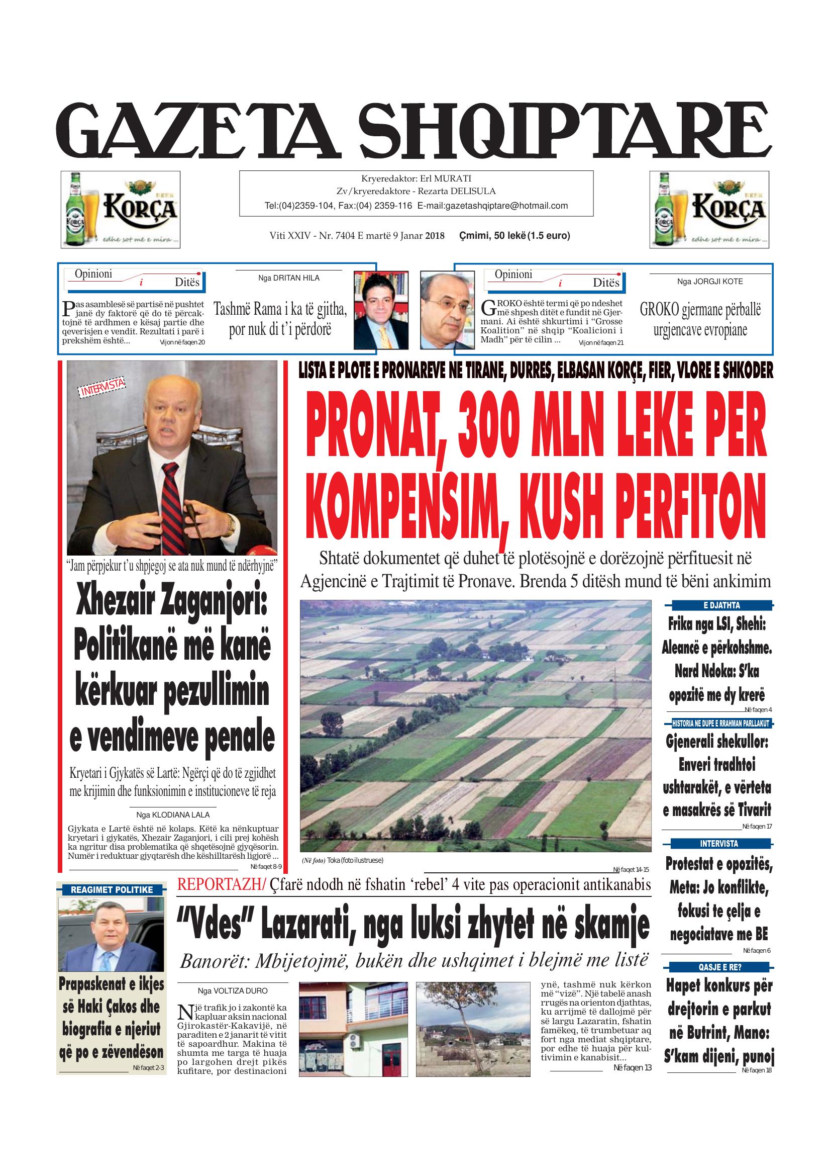 Gazeta Shqiptare 2018-01-09