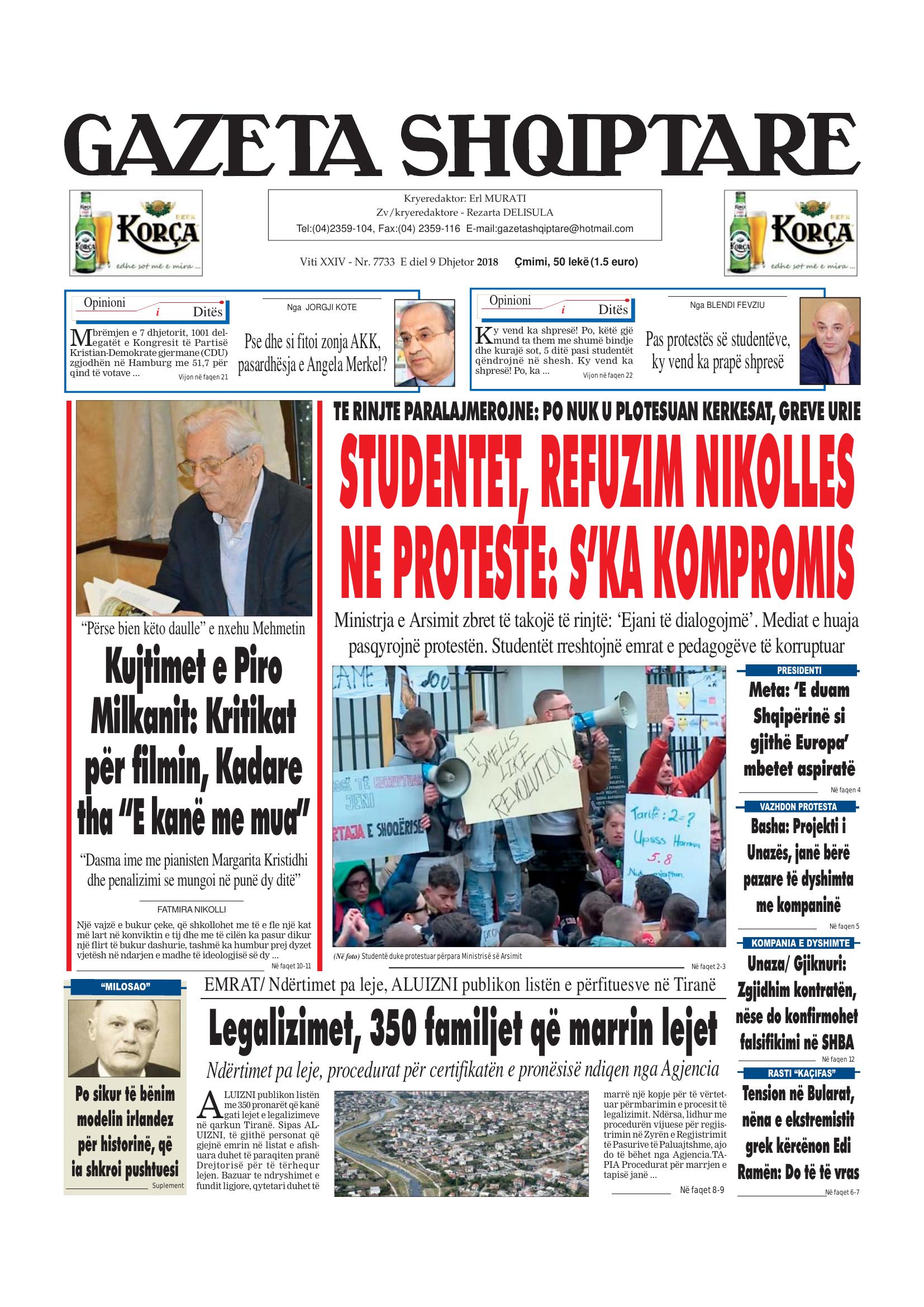 Gazeta Shqiptare 2018-12-09