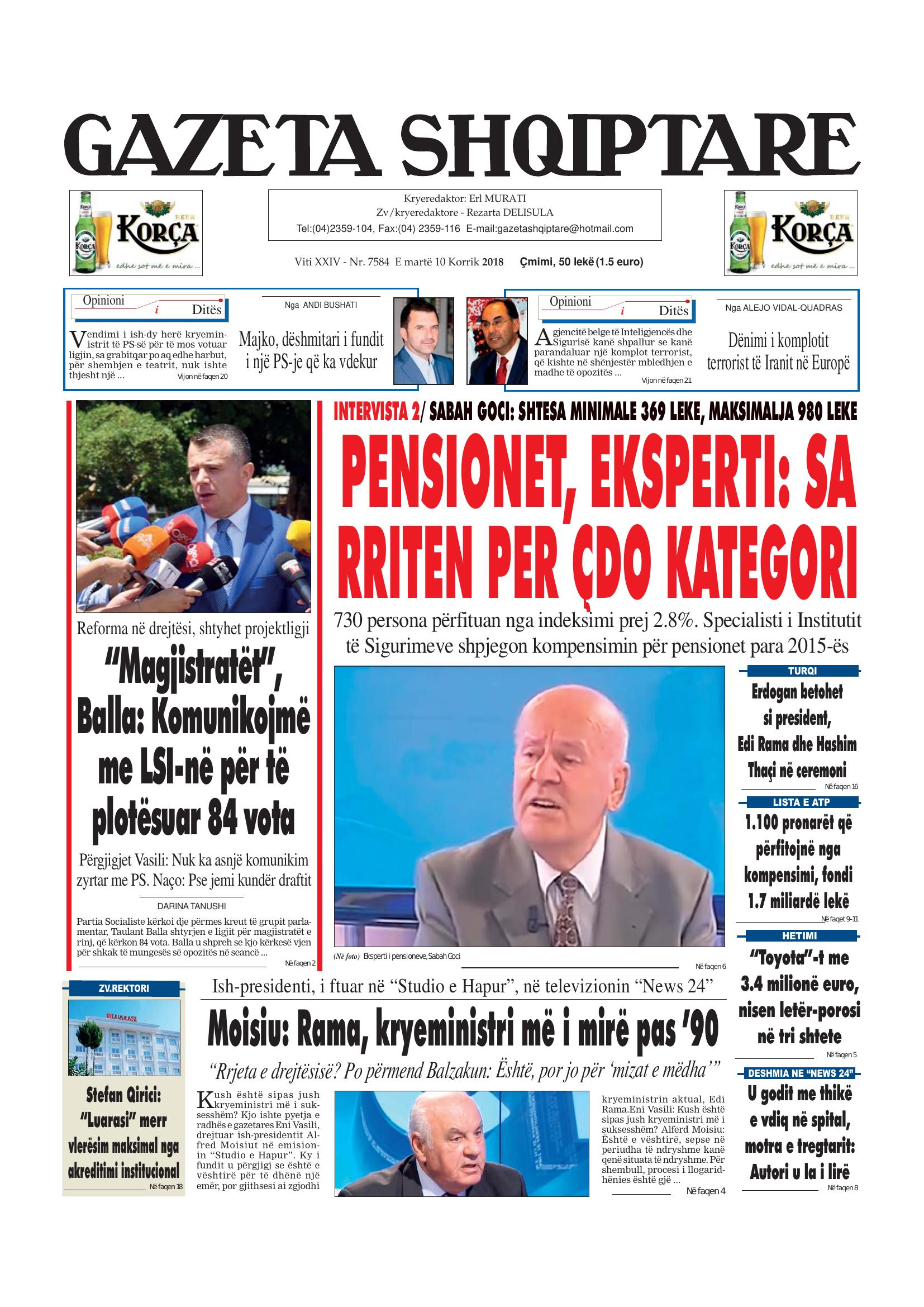 Gazeta Shqiptare 2018-07-10