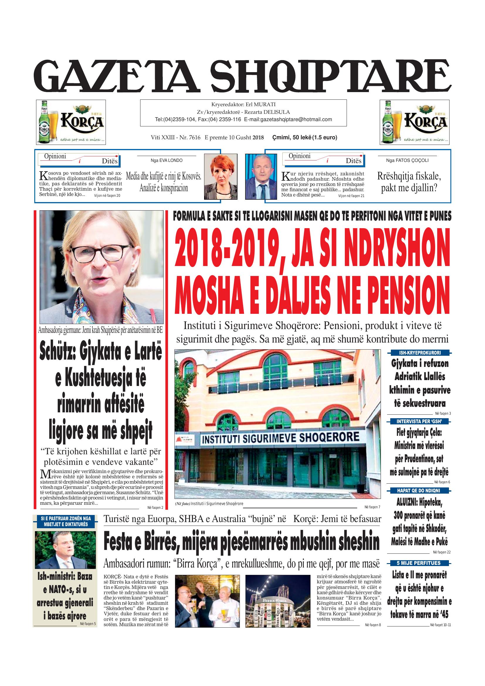 Gazeta Shqiptare 2018-08-10
